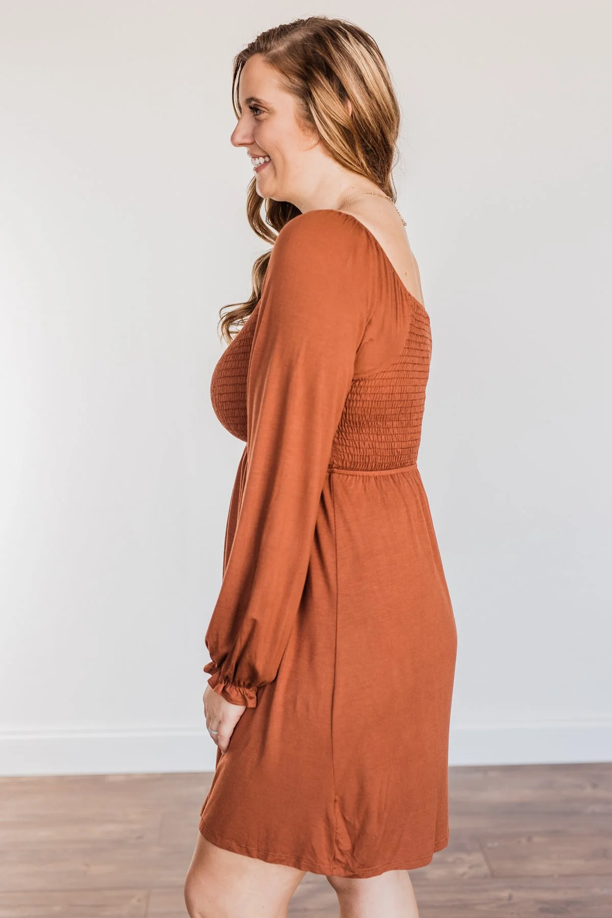 Lost In Memories Long Sleeve Dress- Copper - Image 9