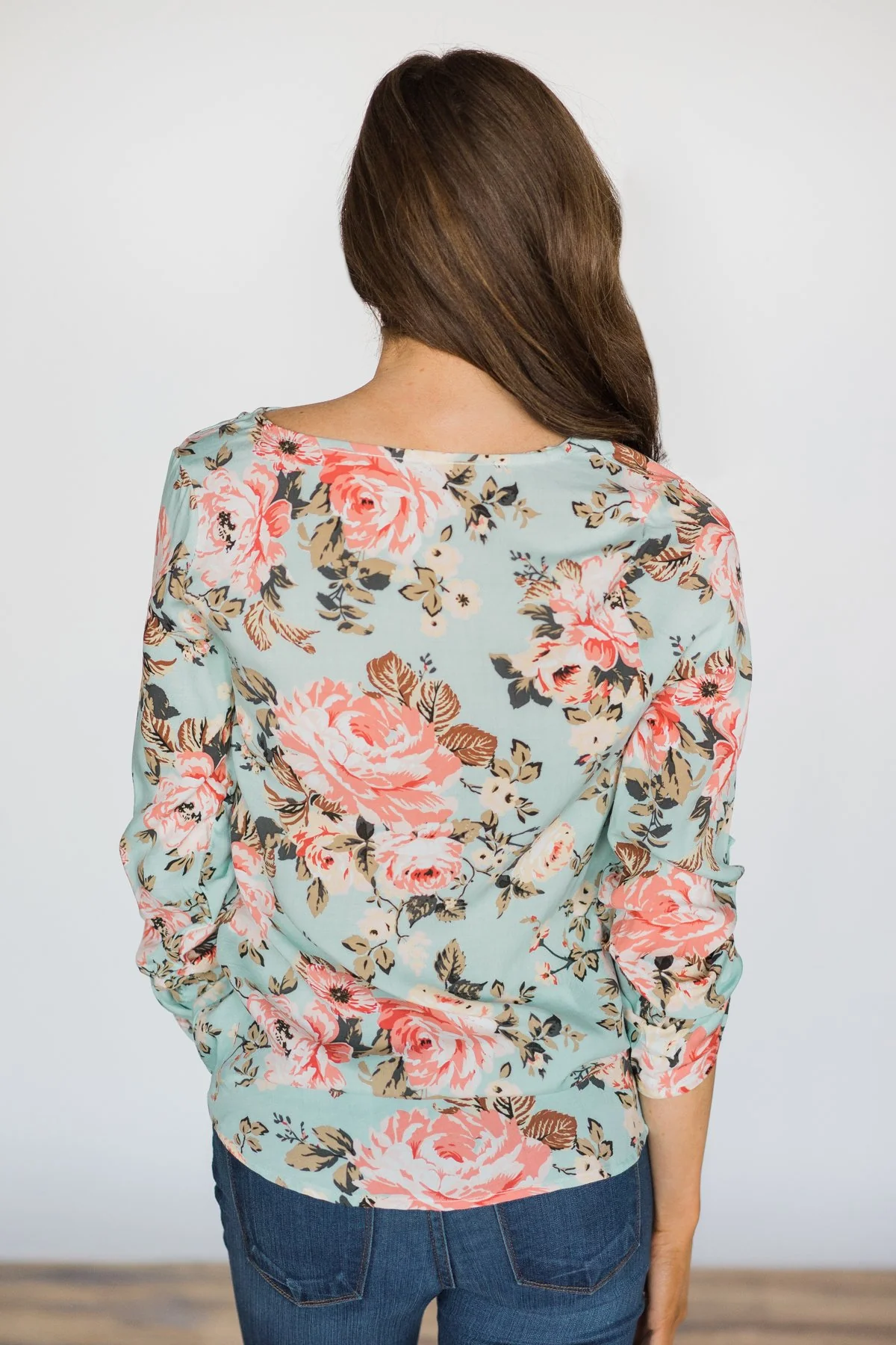 Lost in the Moment Mint Floral Top - Image 5