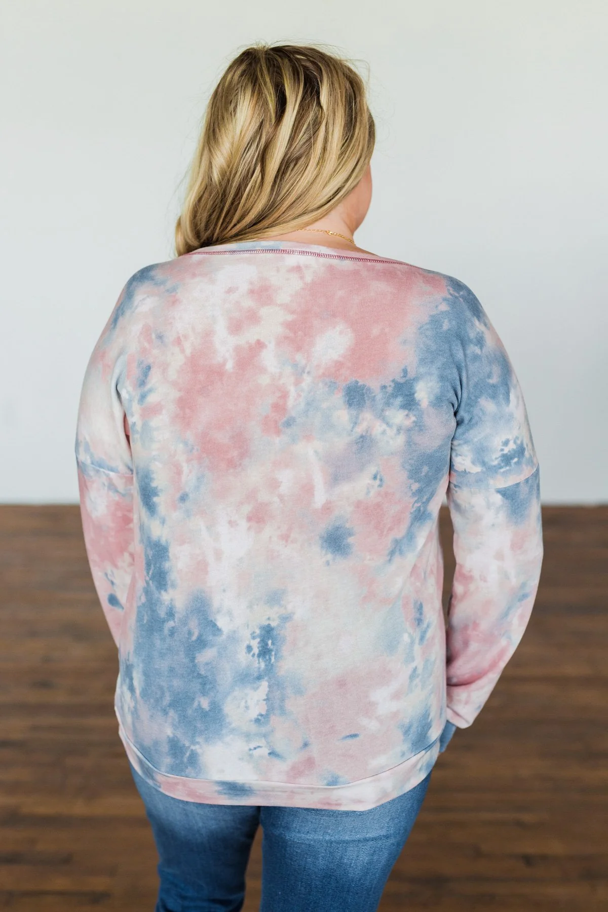 Lost In This Moment Tie Dye Pullover Top- Pink, Blue, Ivory - Image 8