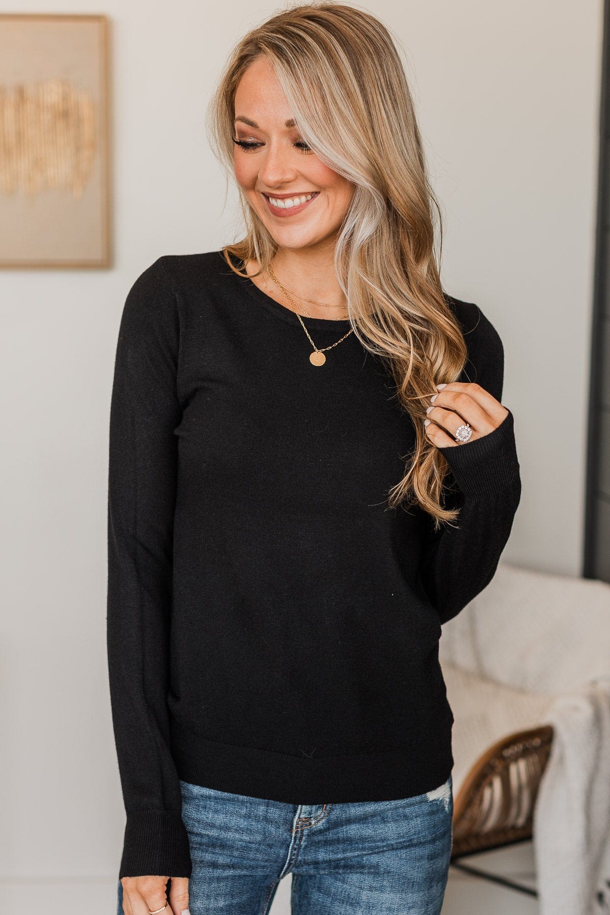 Lost In Your Love Knit Sweater- Black - Image 3