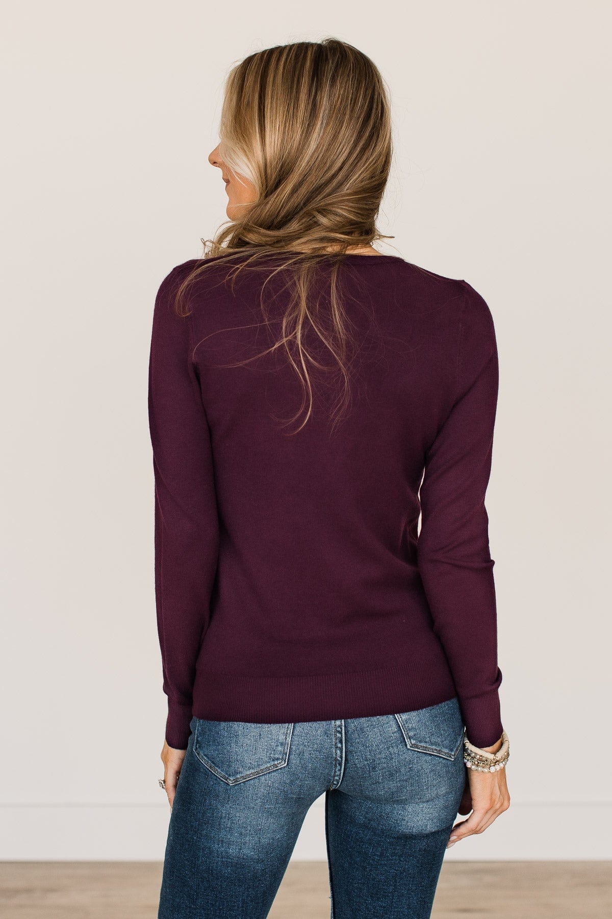 Lost In Your Love Knit Sweater- Eggplant - Image 7