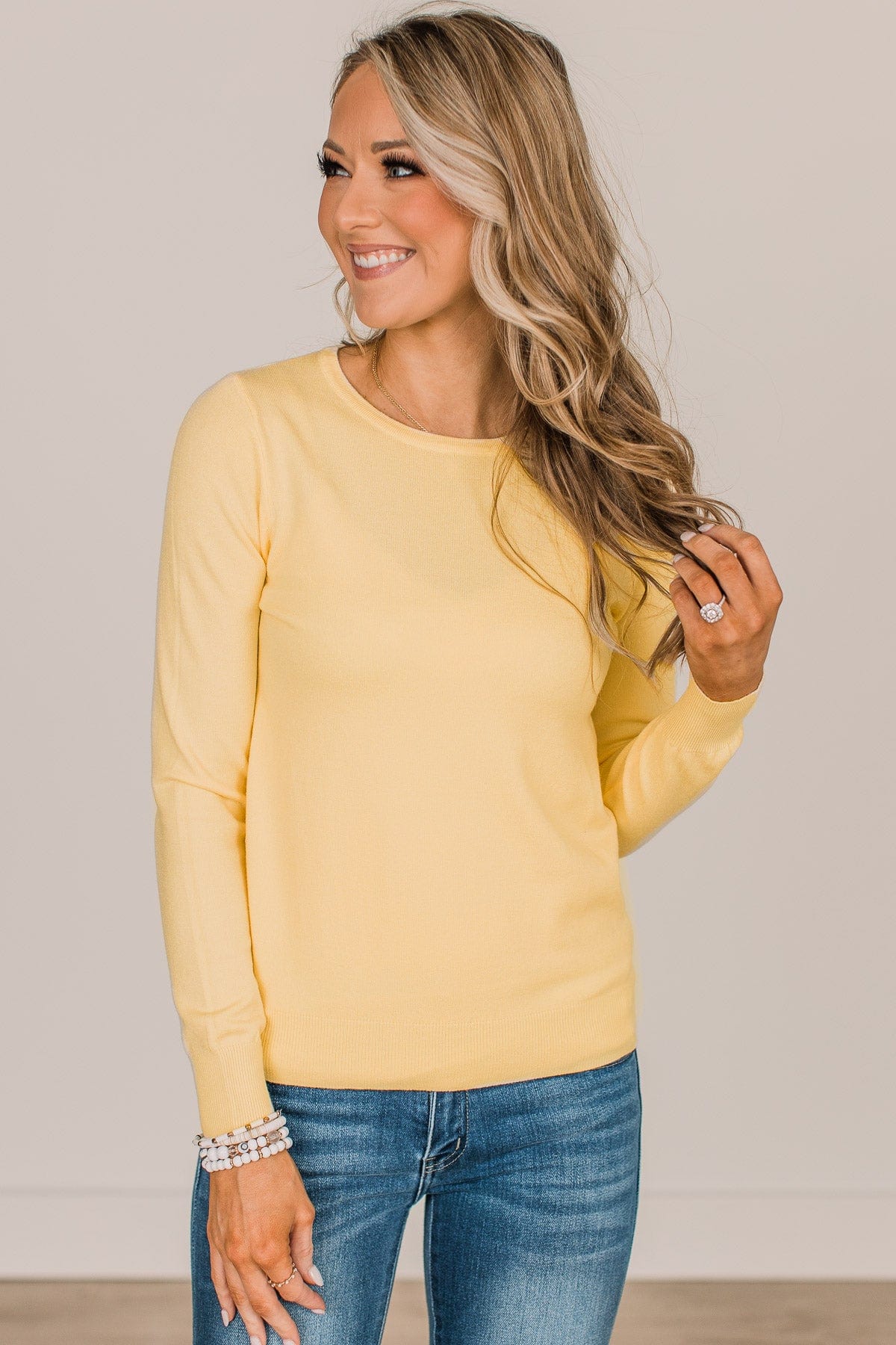 Lost In Your Love Knit Sweater- Light Yellow - Image 2