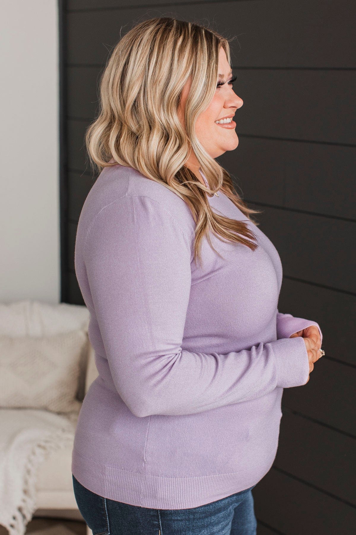 Lost In Your Love Knit Sweater- Lilac - Image 2