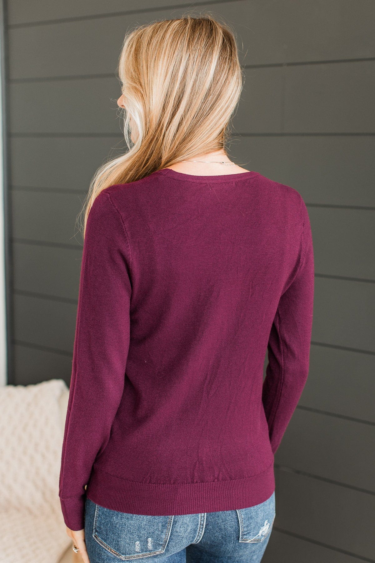Lost In Your Love Knit Sweater- Wine - Image 8