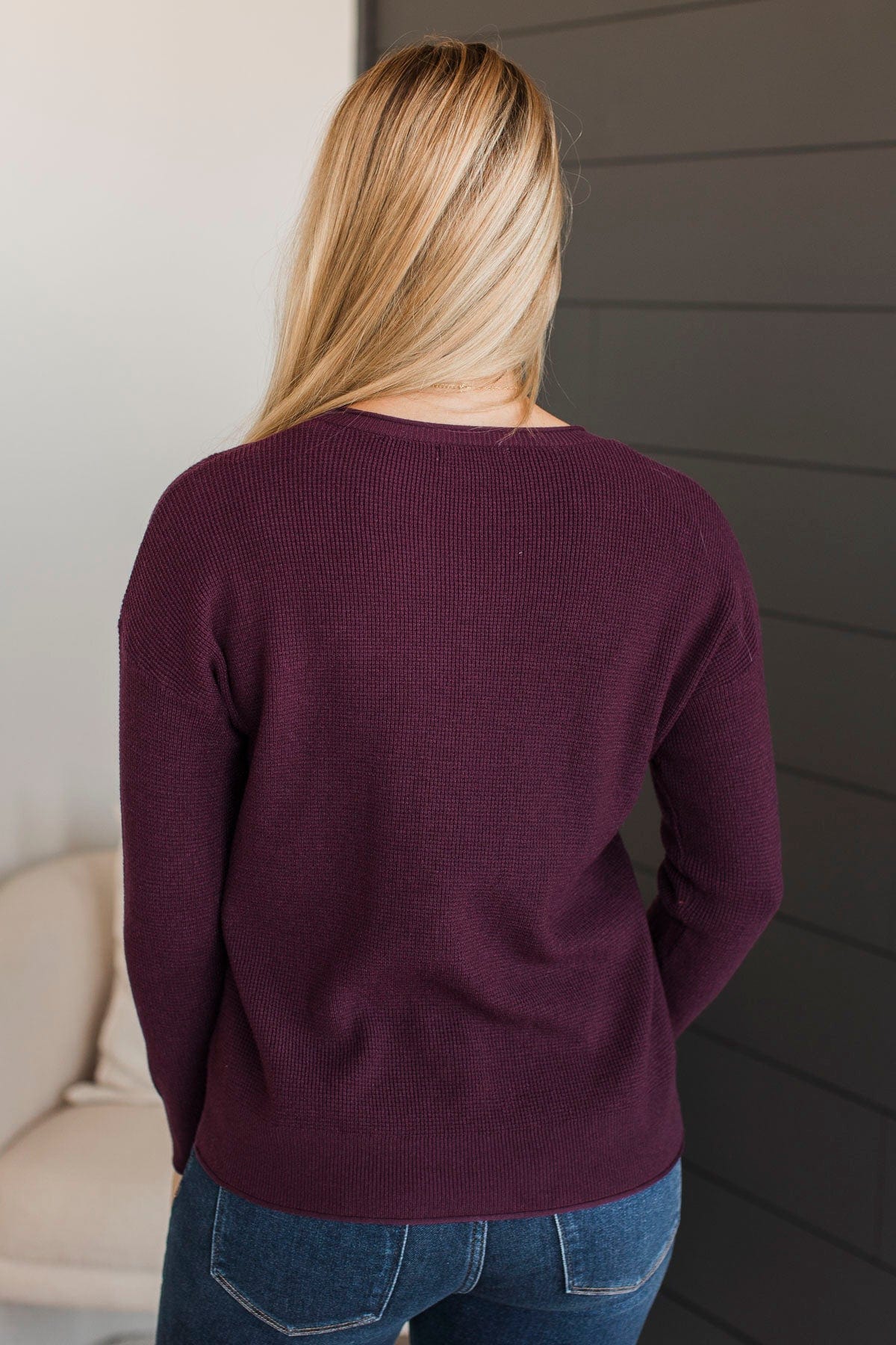 Lost In Your Smile Knit Sweater- Plum - Image 7