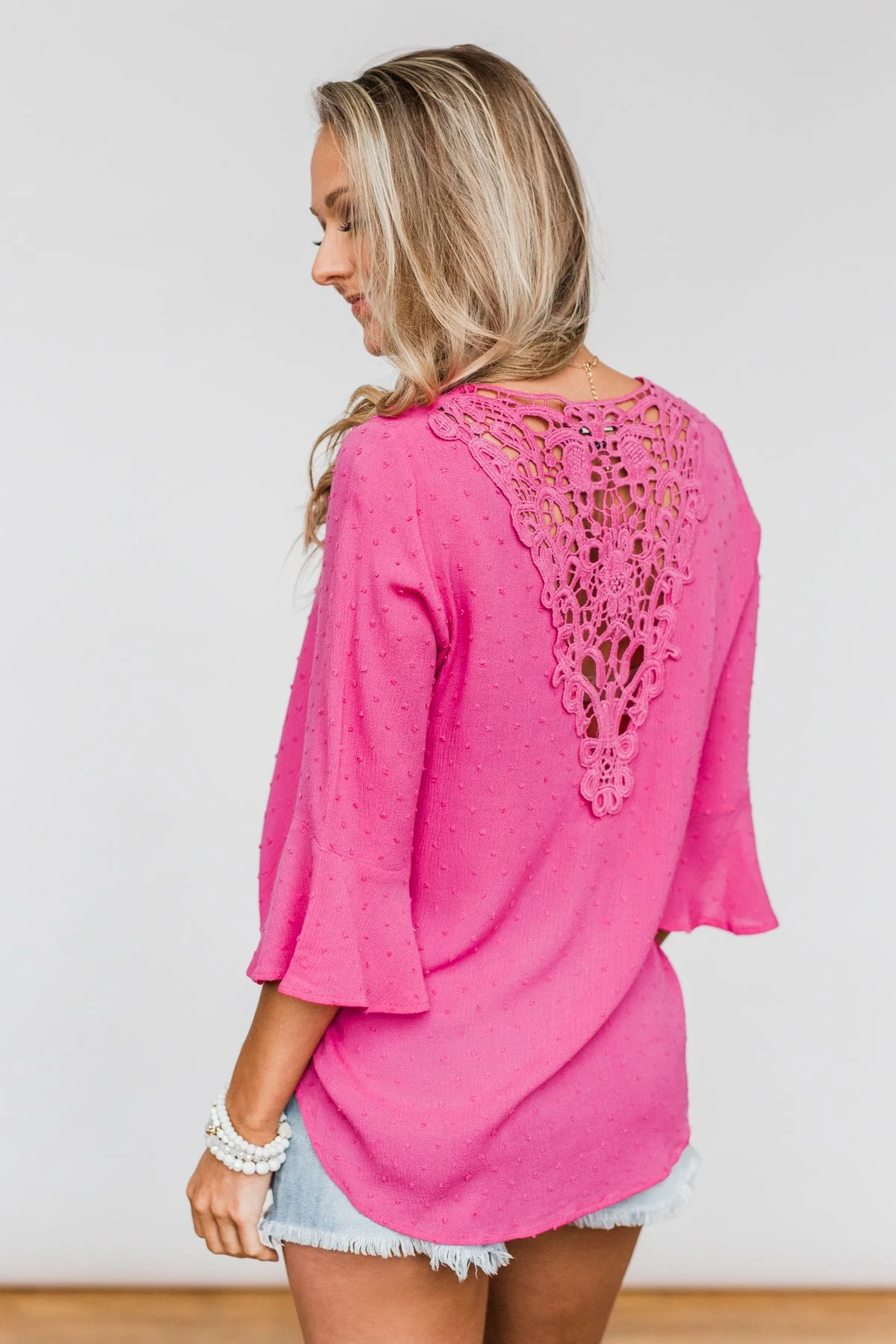 Lots Of Laughs V-Neck Wrap Top- Hot Pink - Image 7