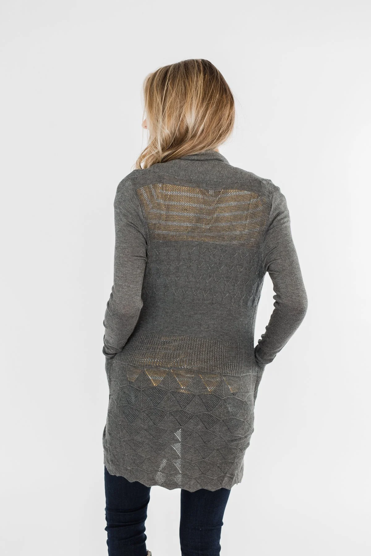 Lots of Love Knit Cardigan- Charcoal - Image 11