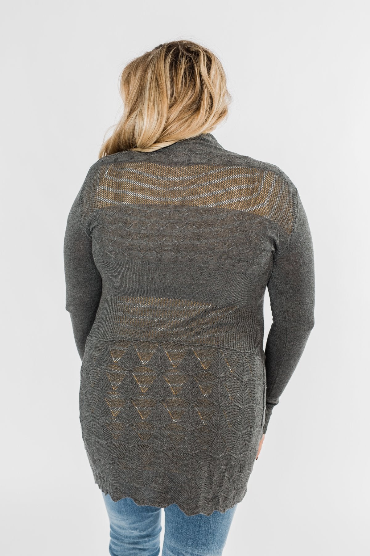 Lots of Love Knit Cardigan- Charcoal - Image 12