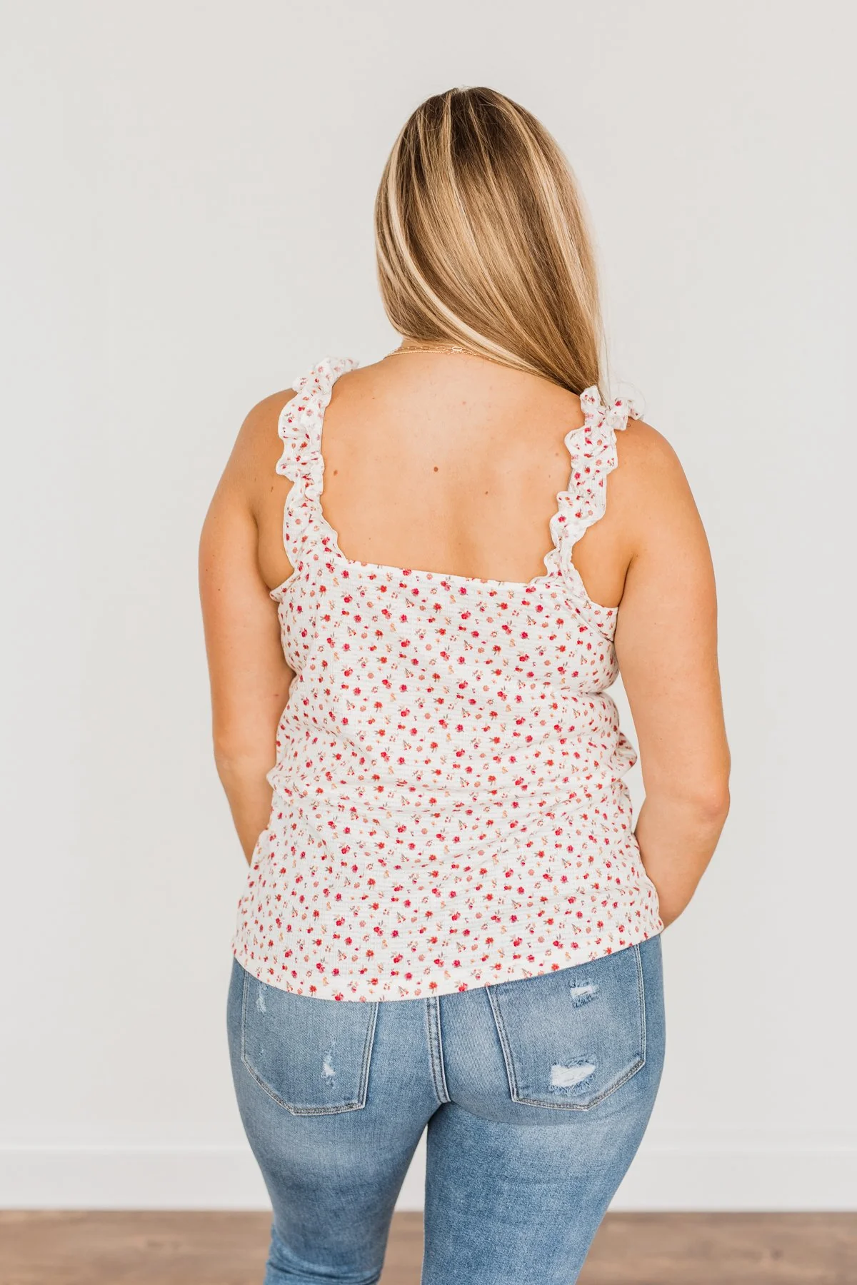 Love At First Glance Floral Tank Top- Ivory - Image 12