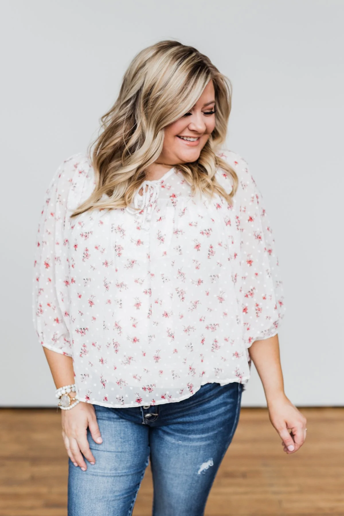 Love At First Sight Floral Blouse- Ivory - Image 7