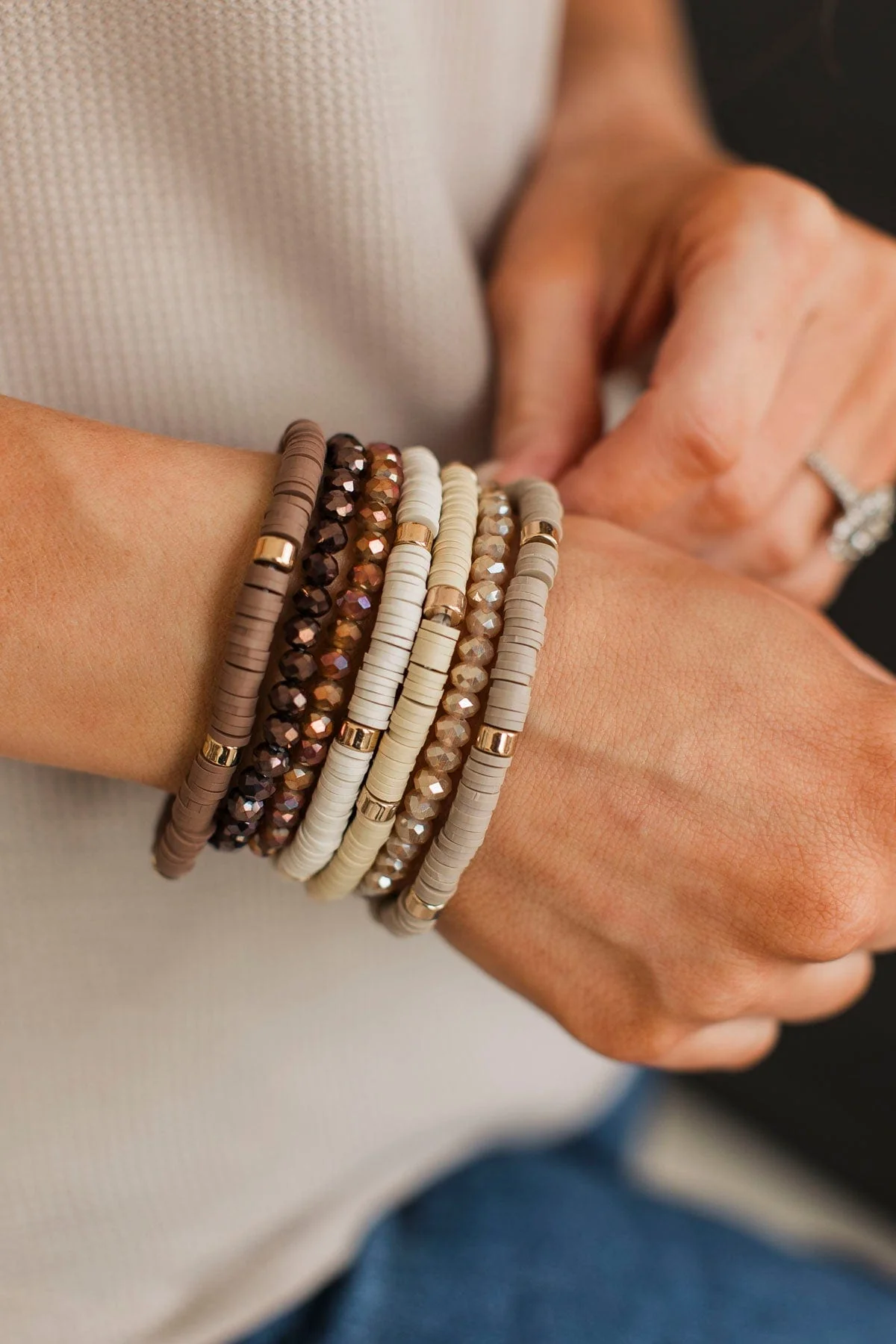 Love Being Girly Bracelet Set- Brown - Image 2