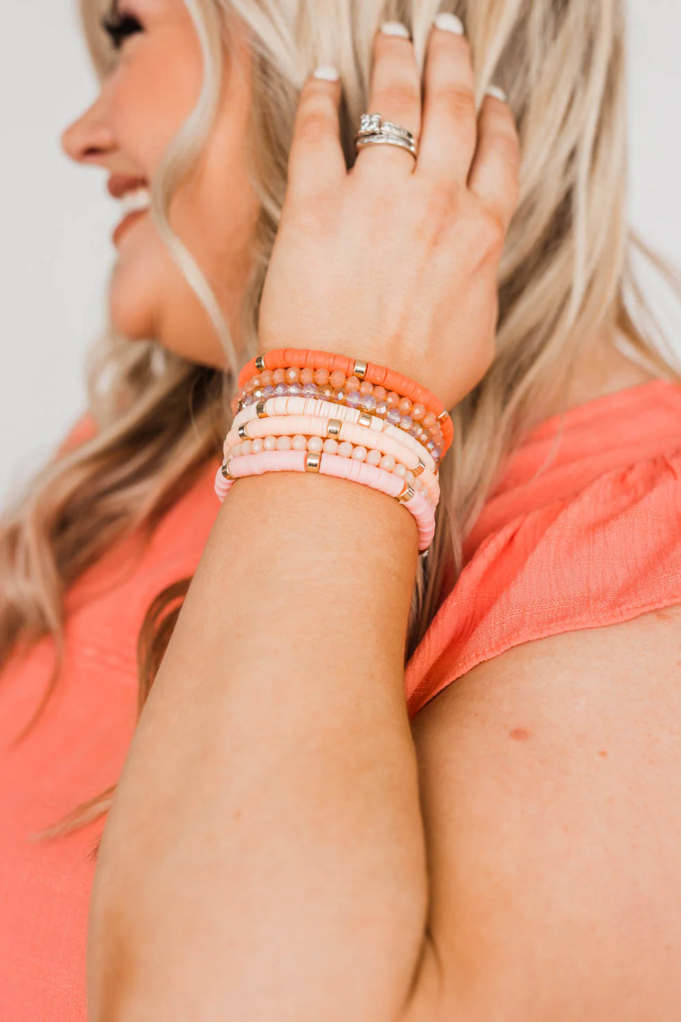 Love Being Girly Bracelet Set- Peach - Image 3