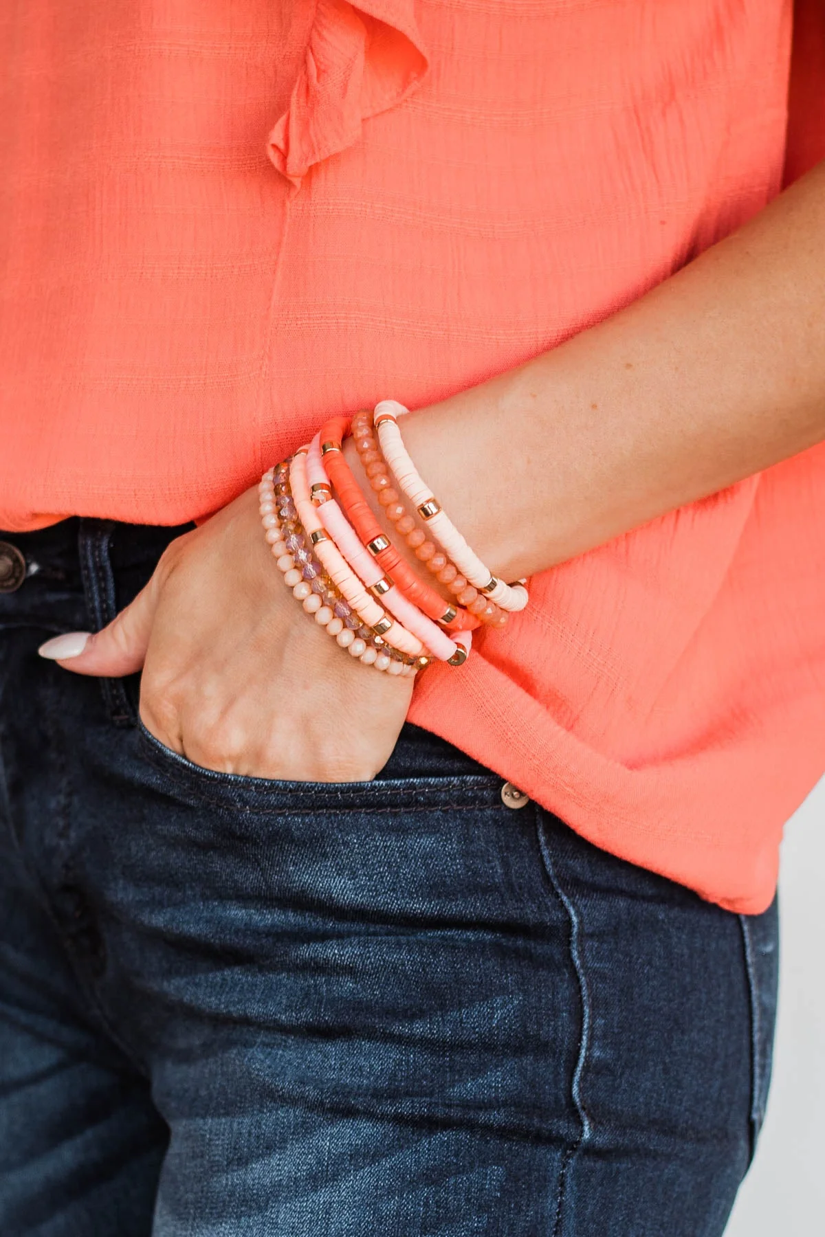 Love Being Girly Bracelet Set- Peach - Image 4