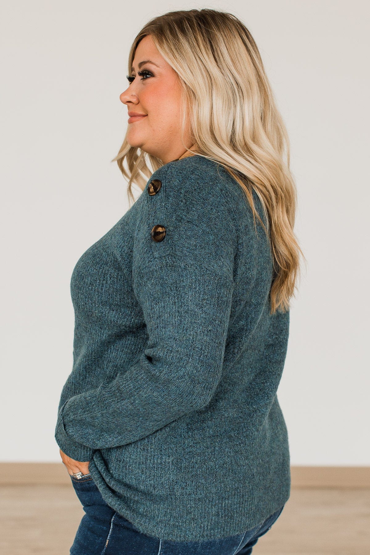 Love Beyond Words Knit Sweater- Dark Teal - Image 7