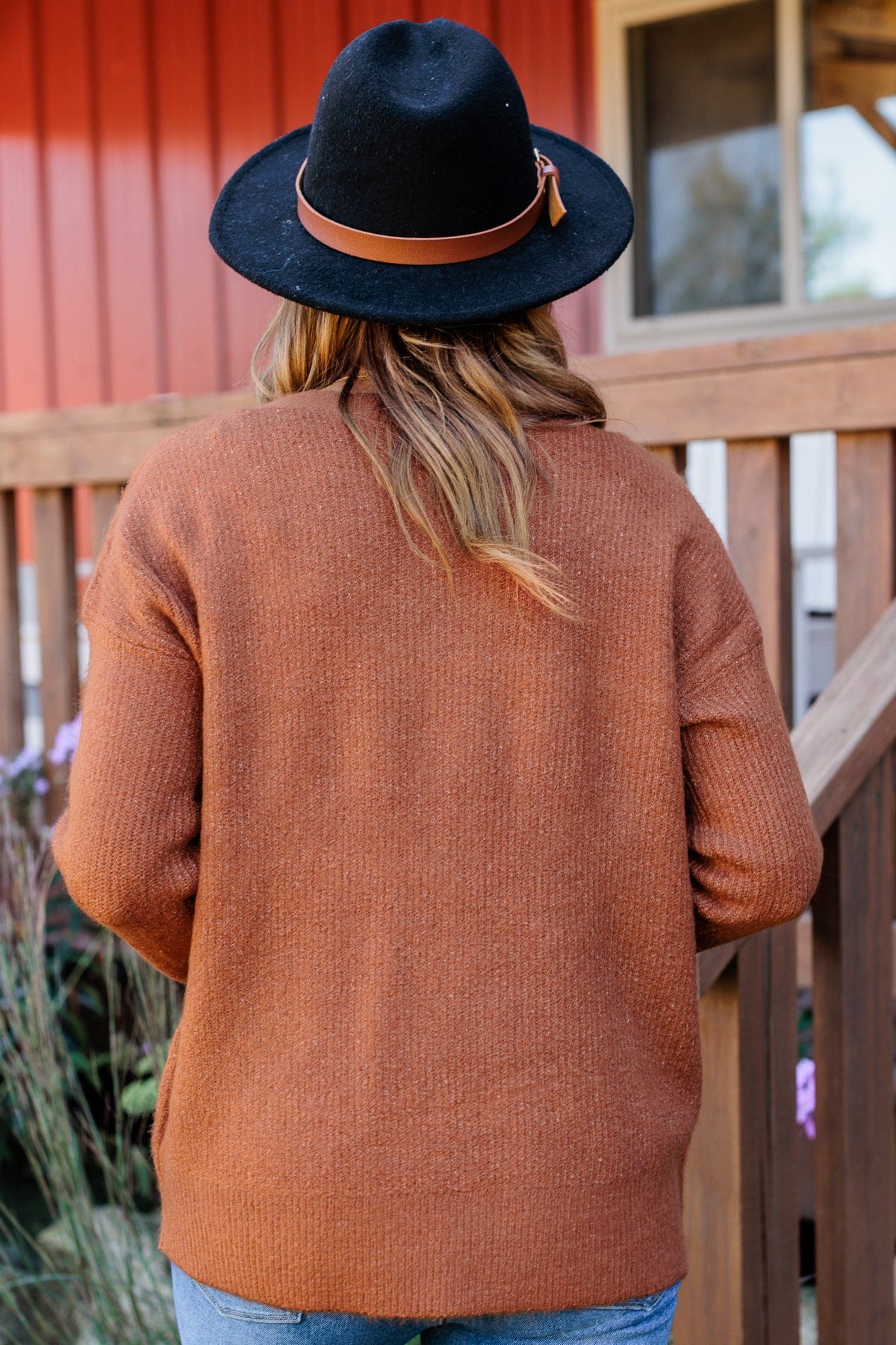 Love Beyond Words Knit Sweater- Rust - Image 10