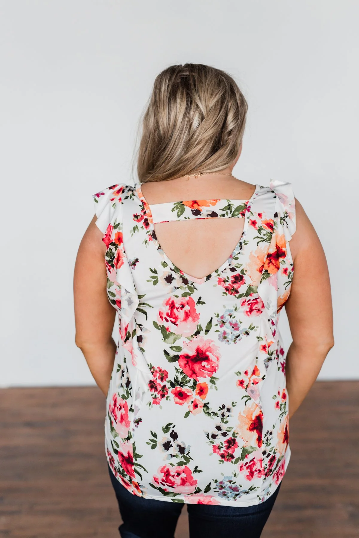 Love Blossoms Ruffle Floral Top- Ivory - Image 15
