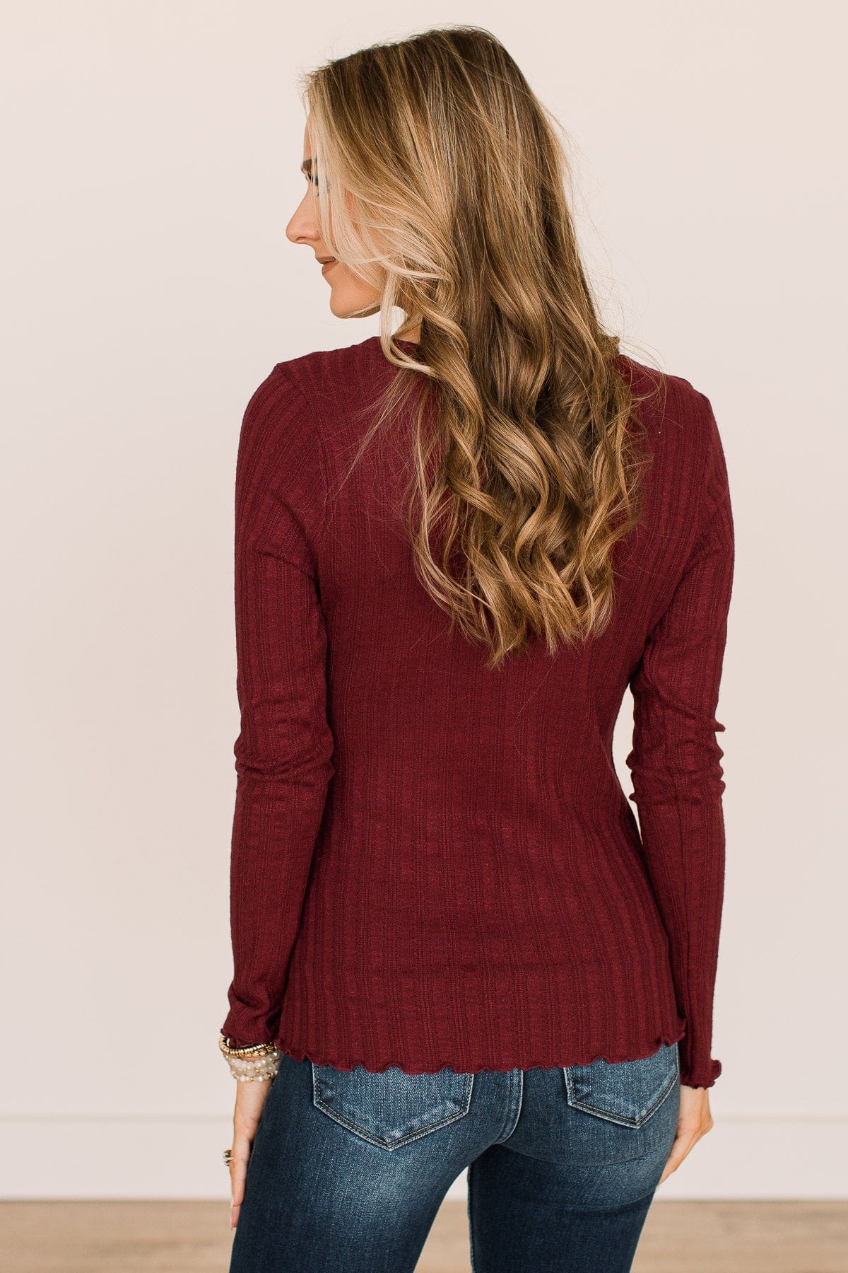 Love Endures Knit Top- Dark Burgundy - Image 6