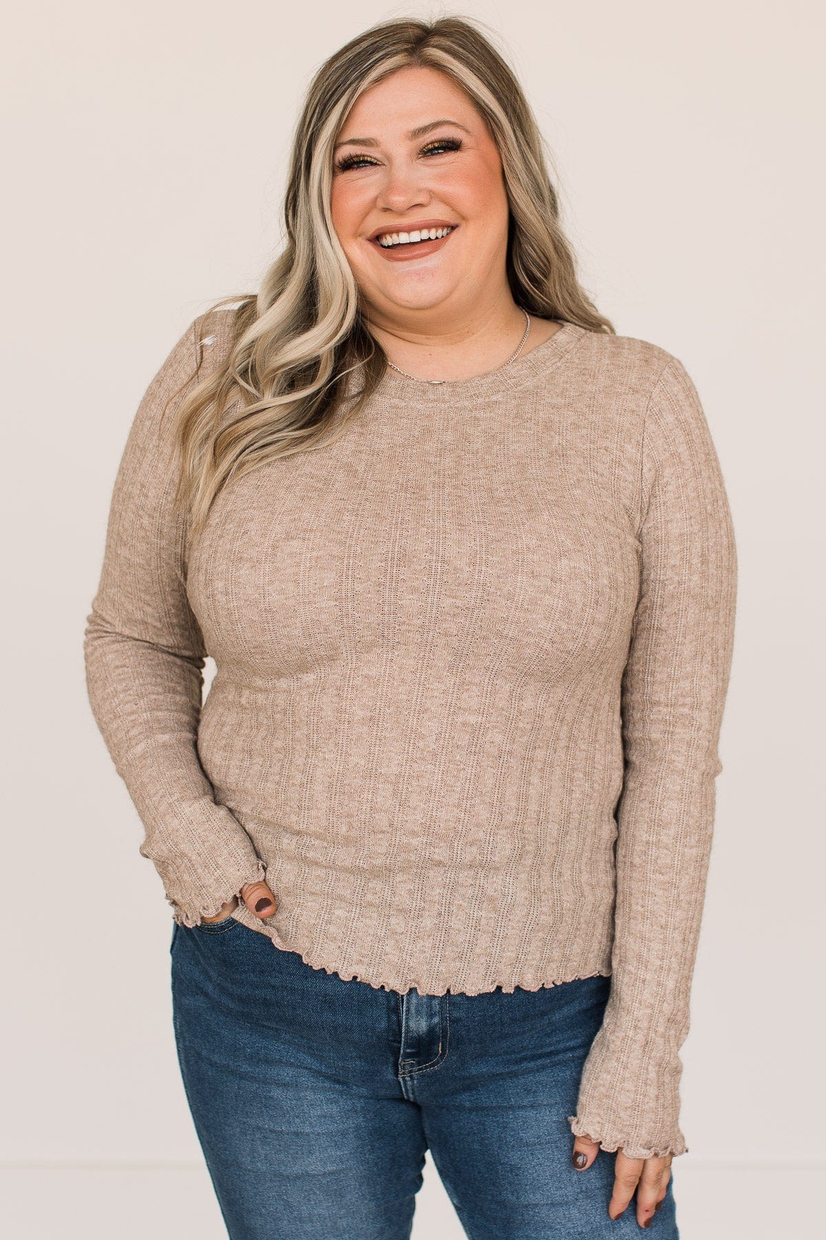 Love Endures Knit Top- Light Taupe - Image 5