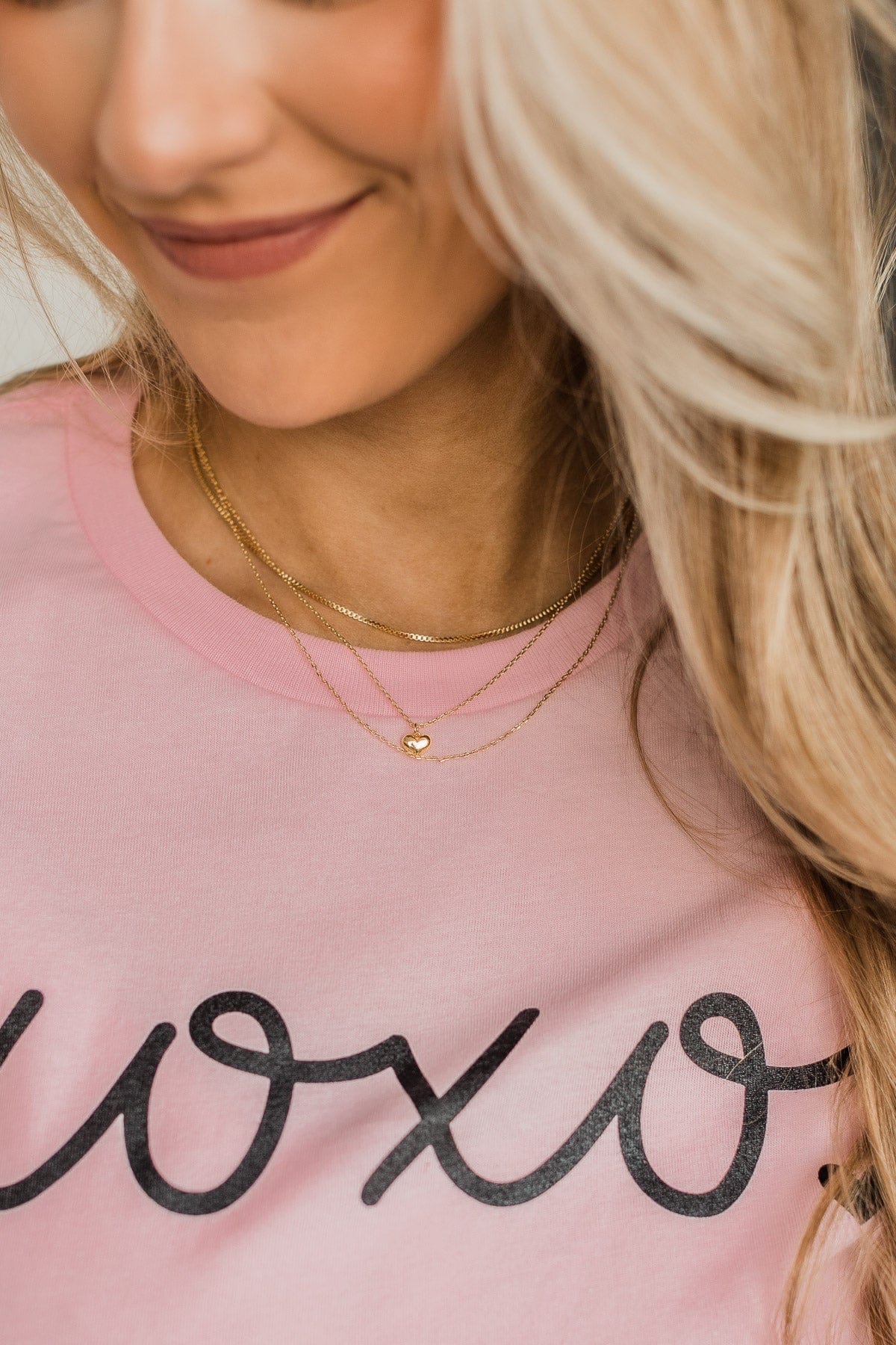 Love For A Lifetime 3-Tier Heart Necklace- Gold - Image 2