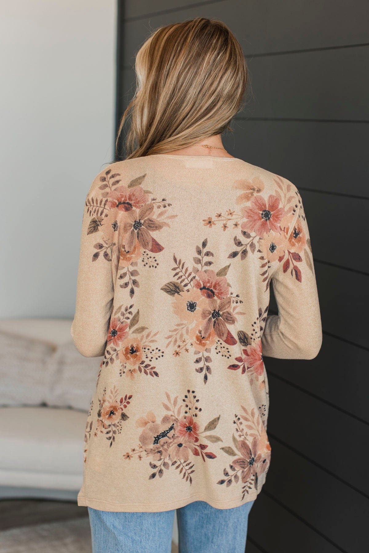 Love In Your Eyes Floral Cardigan- Khaki - Image 8