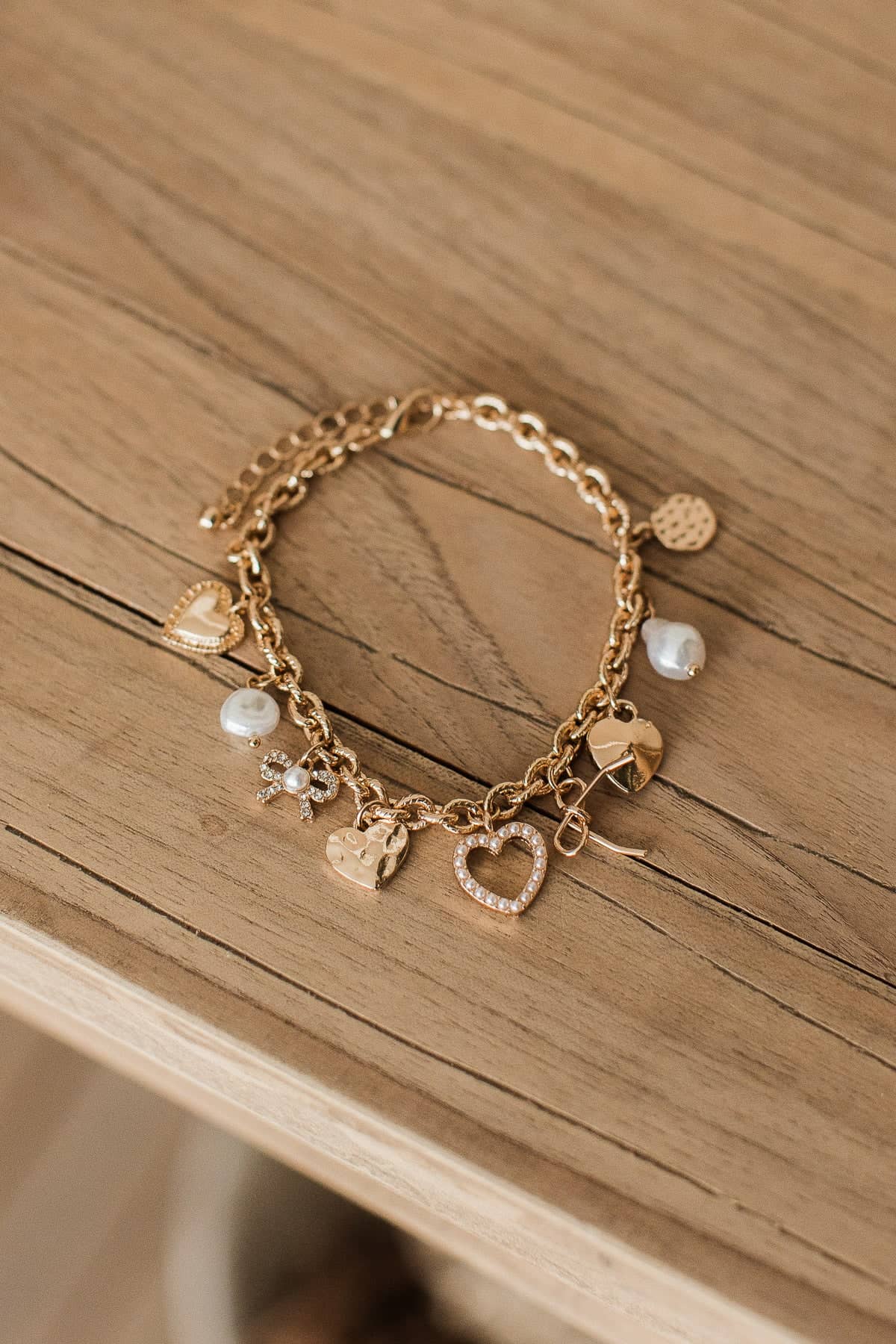 Love Is All We Need Charm Bracelet- Gold - Image 2