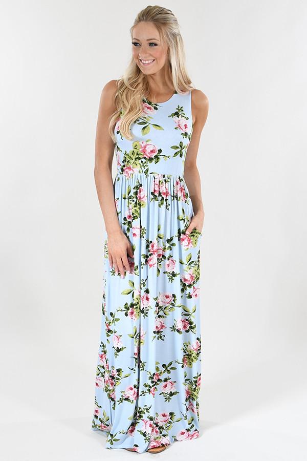 Love is Blue Floral Maxi Dress - Image 2