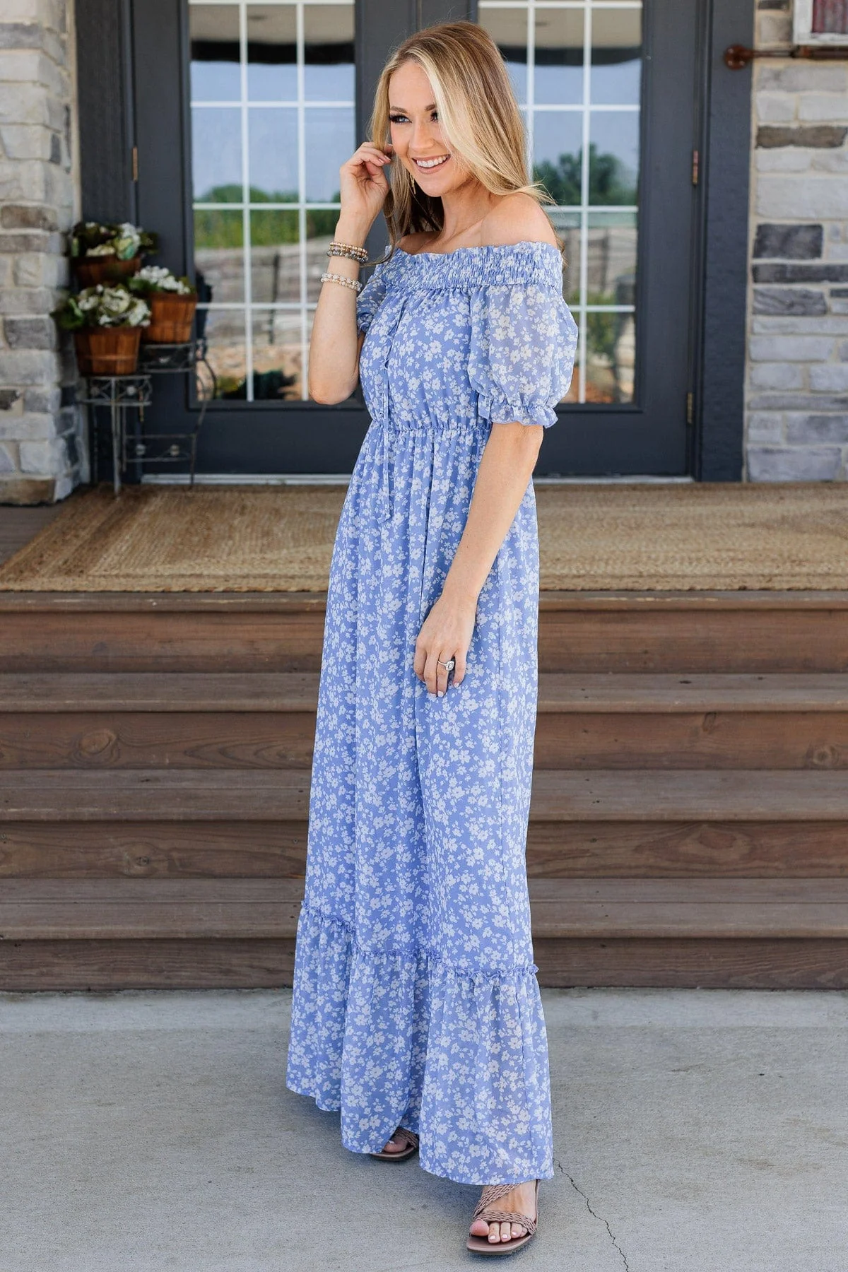 Love Is In The Air Maxi Dress- Blue - Image 7