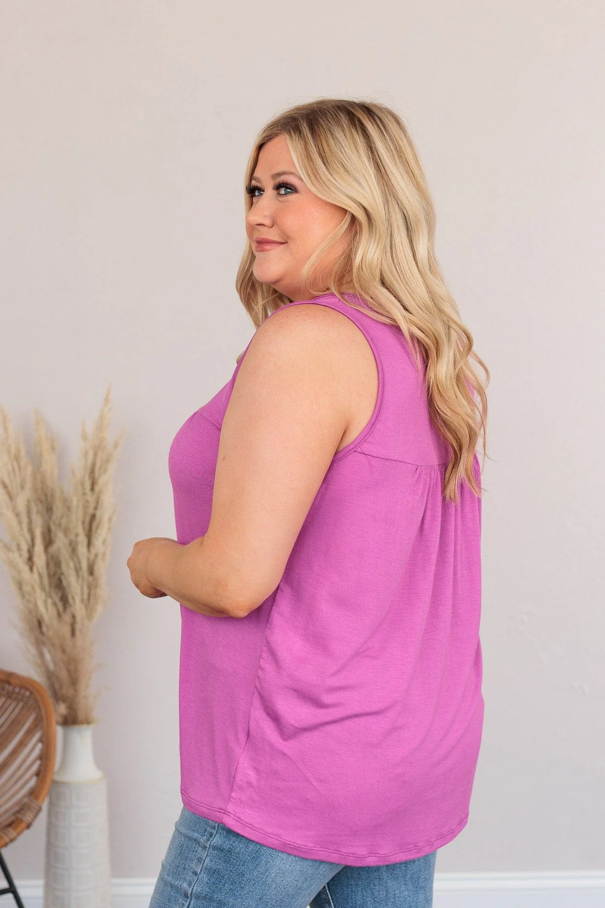 Love Is On My Side V-Neck Tank- Orchid - Image 11