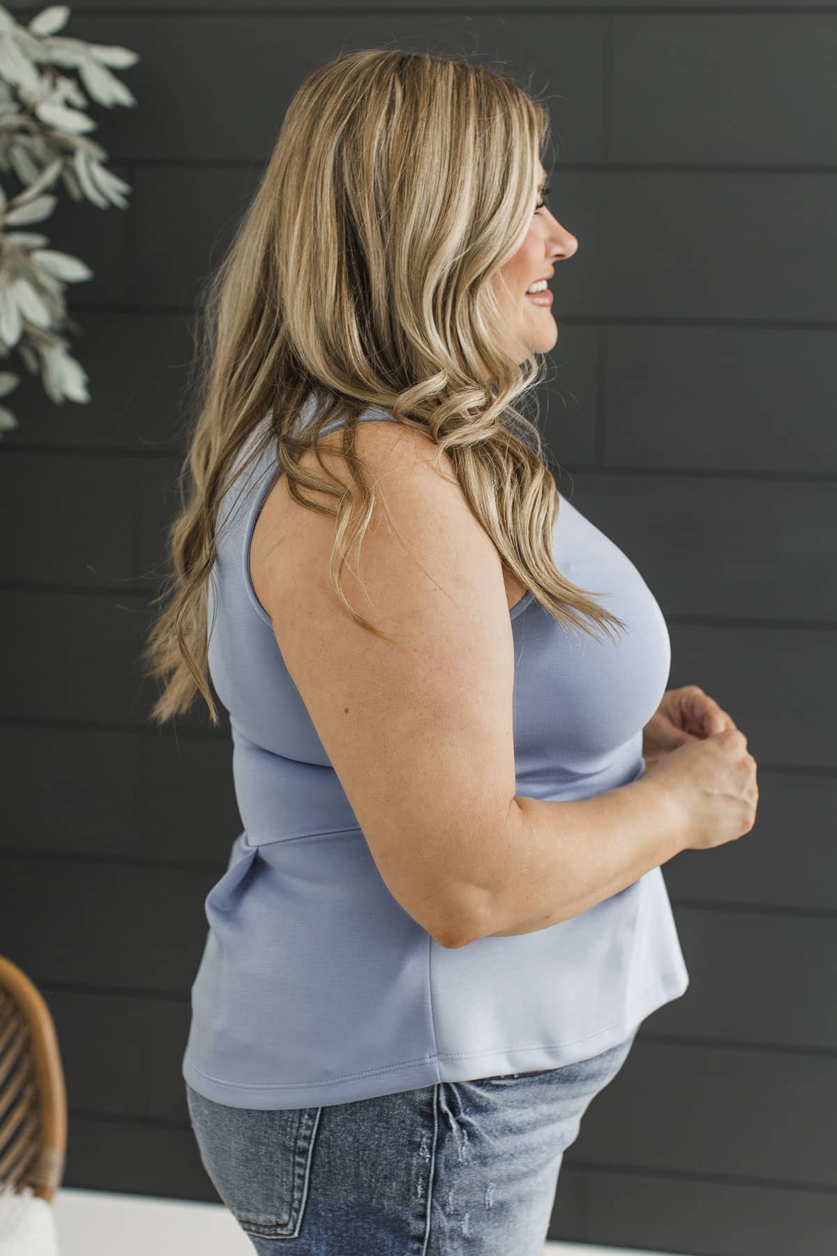 Love Looks Good Peplum Tank Top- Periwinkle - Image 6