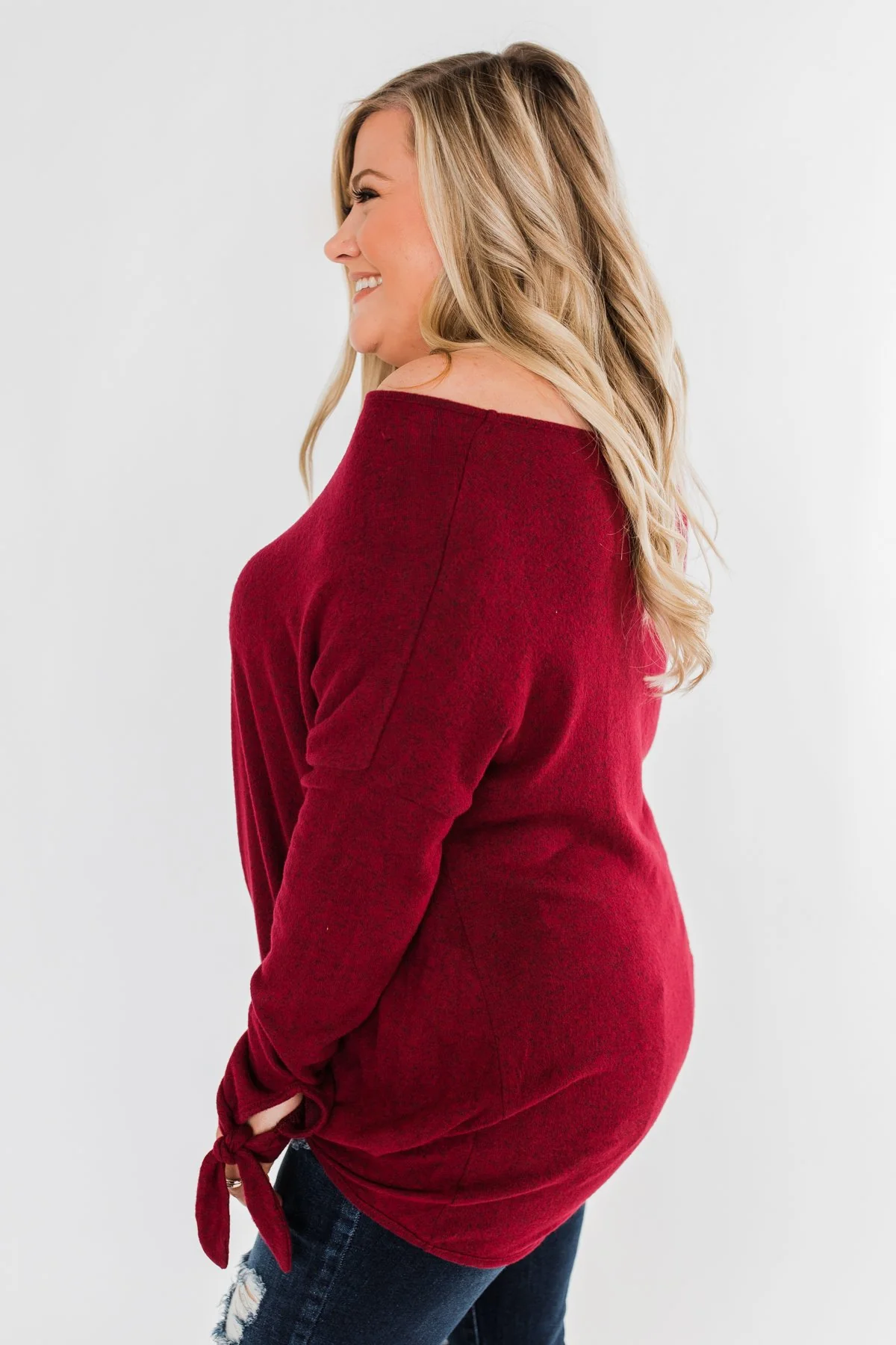 Love Me Forever Front Twist Top- Cranberry - Image 7