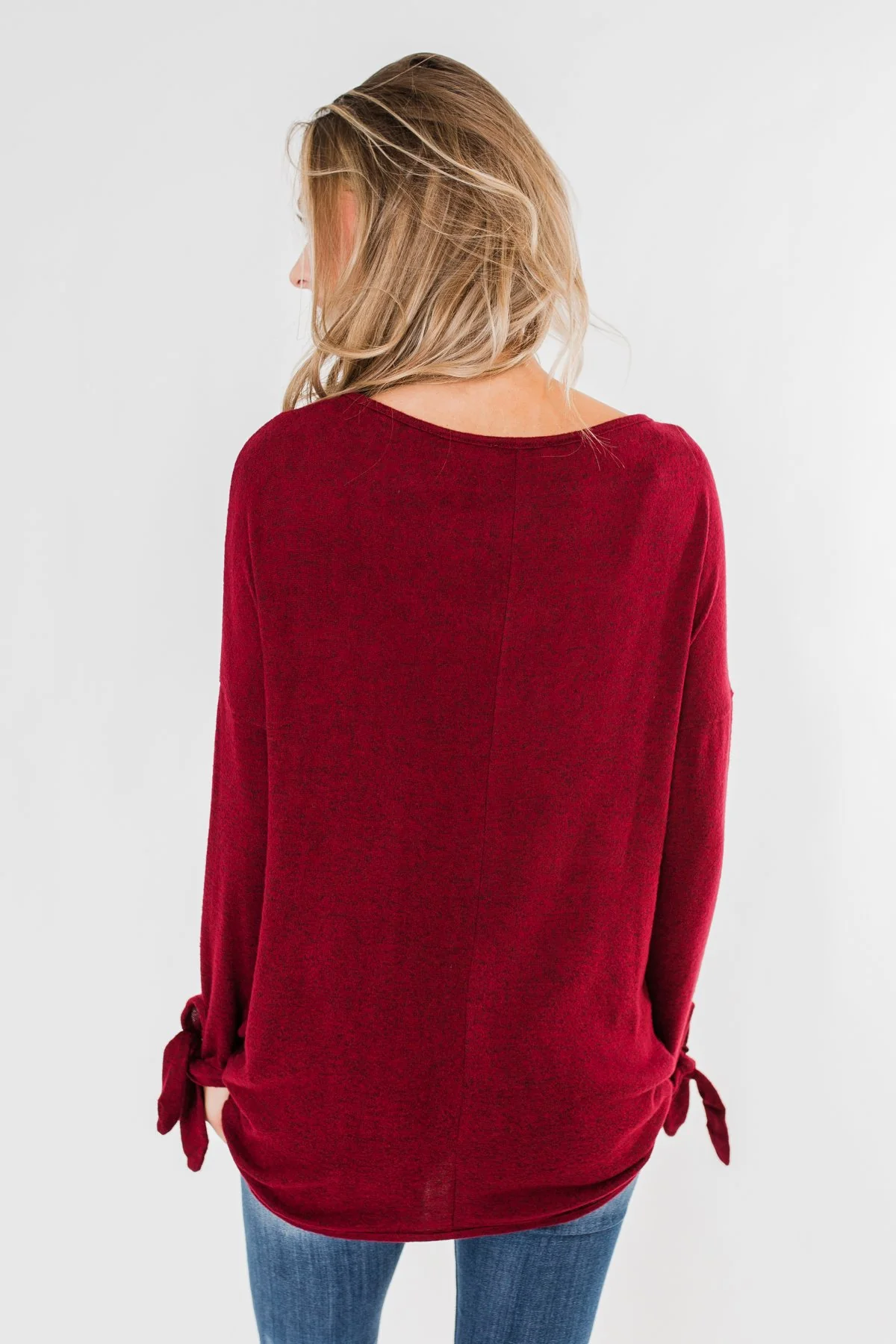 Love Me Forever Front Twist Top- Cranberry - Image 8