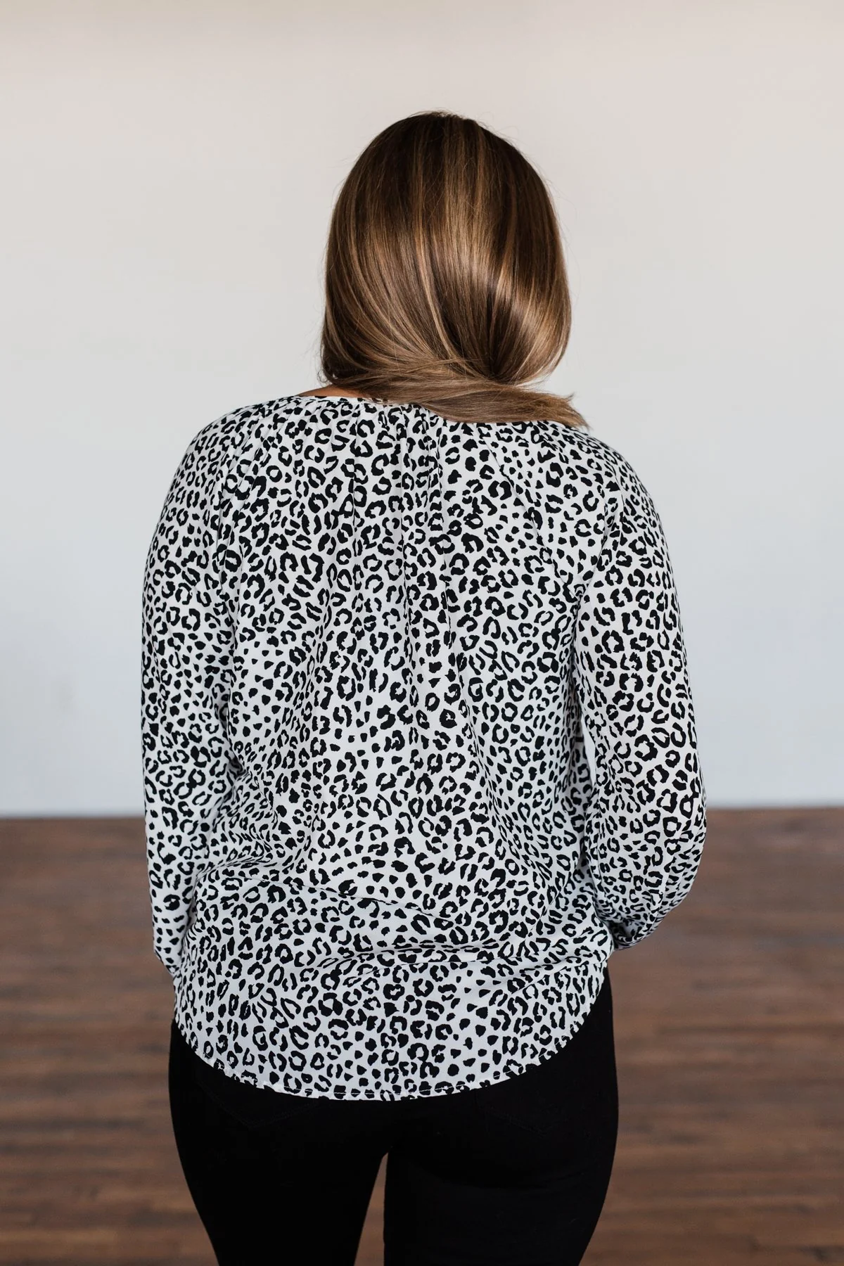 Love of the Wild Leopard Print Blouse- Off White - Image 15