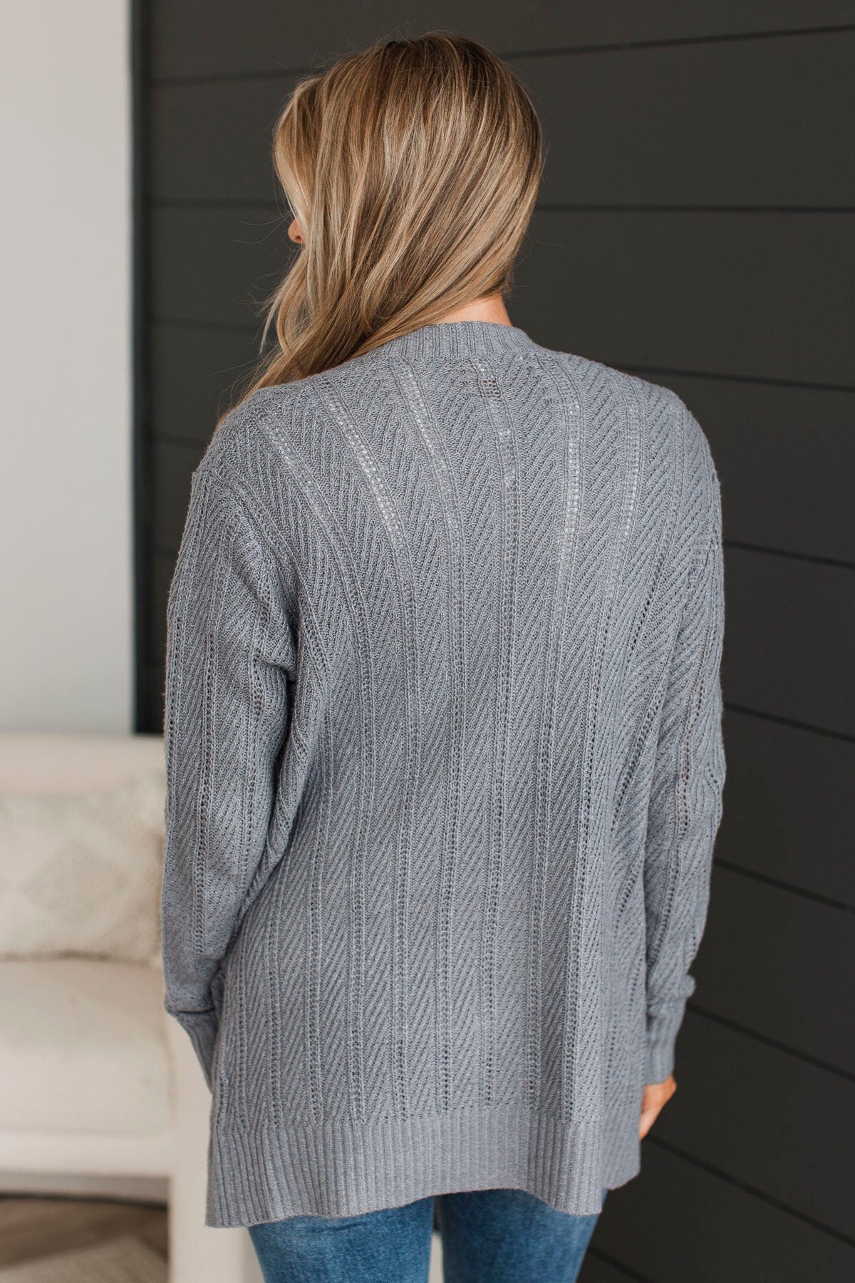 Love On Replay Knit Cardigan- Grey - Image 7