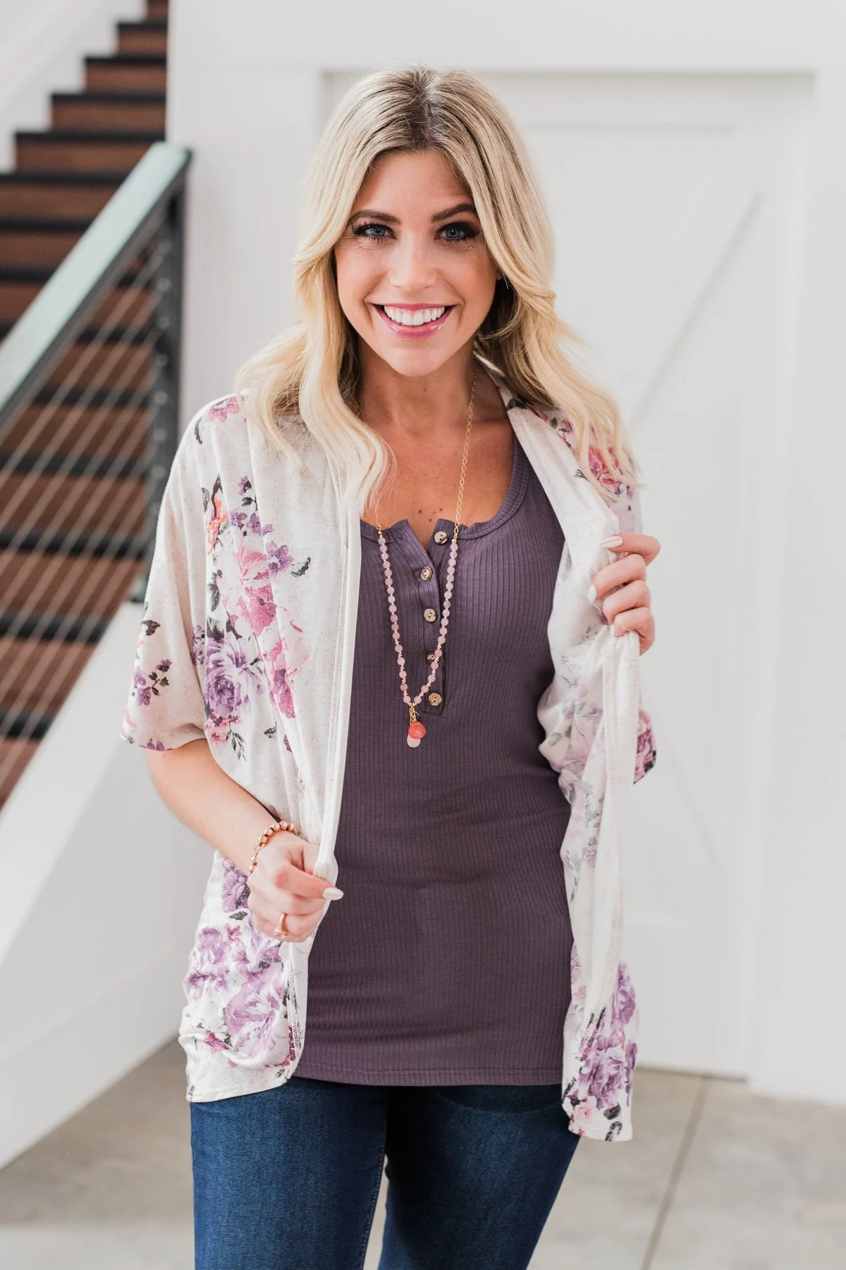 Love That I Give Floral Kimono- Purple Tones - Image 11