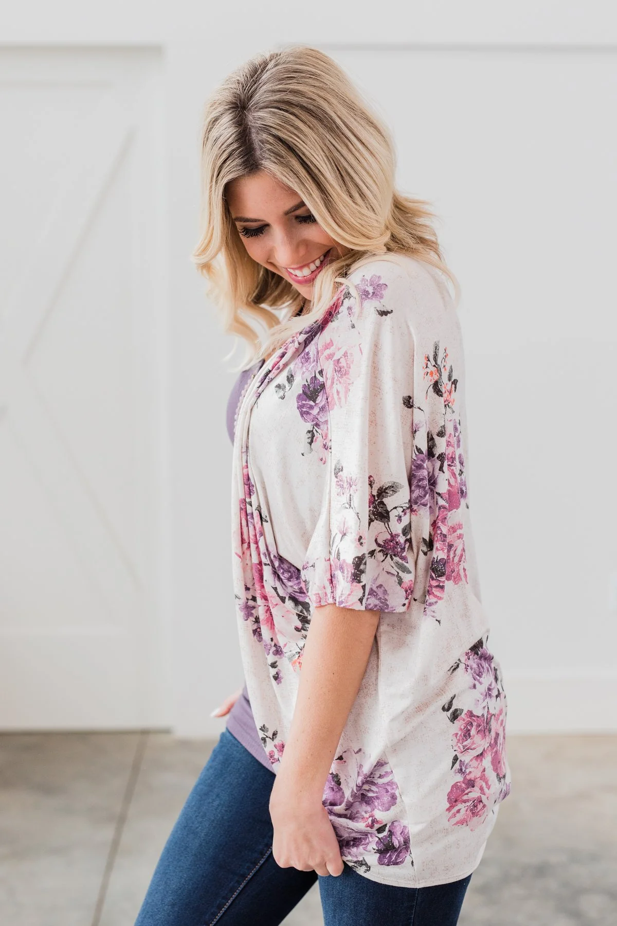Love That I Give Floral Kimono- Purple Tones - Image 12
