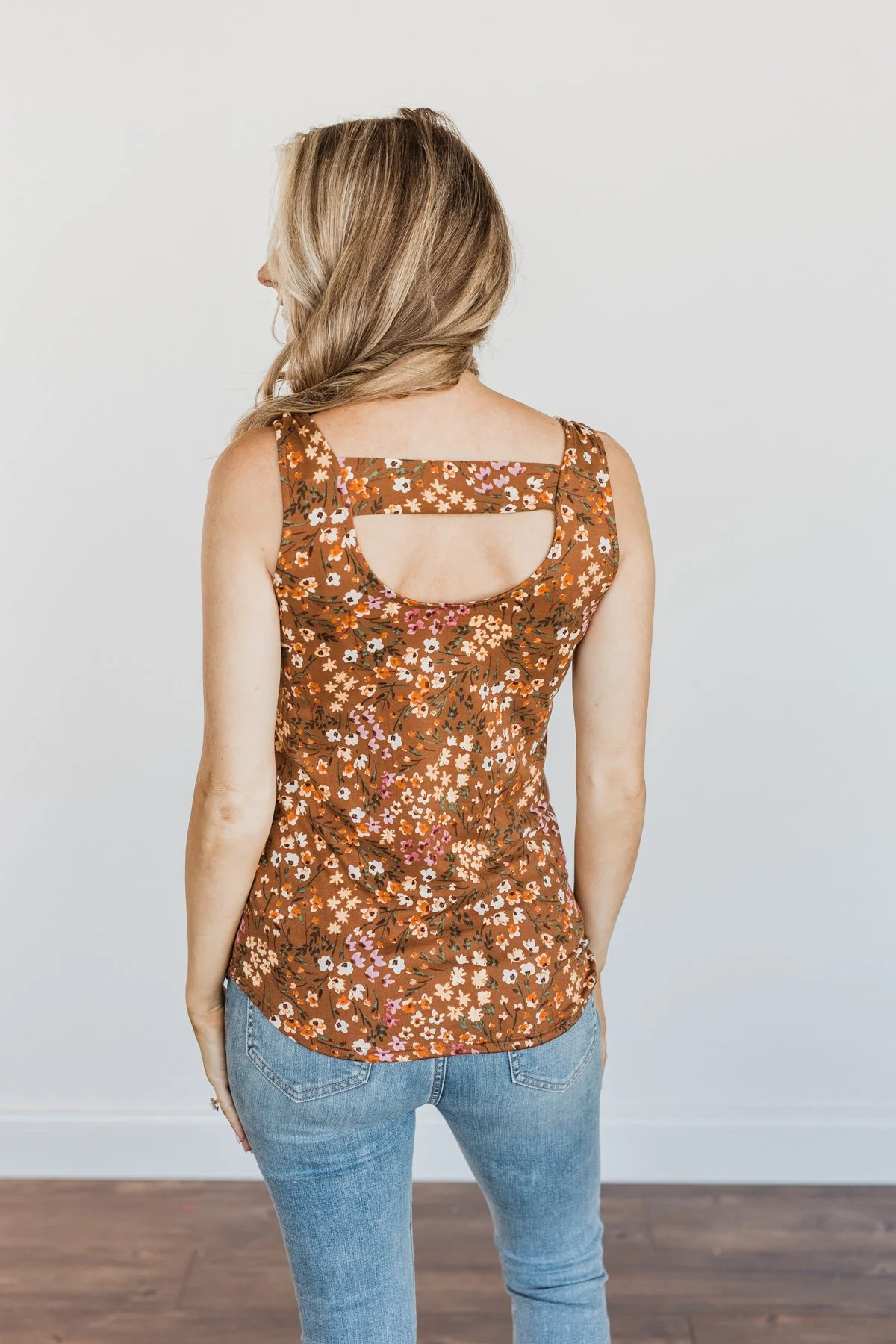 Love To Give Floral Tank Top- Brown - Image 12