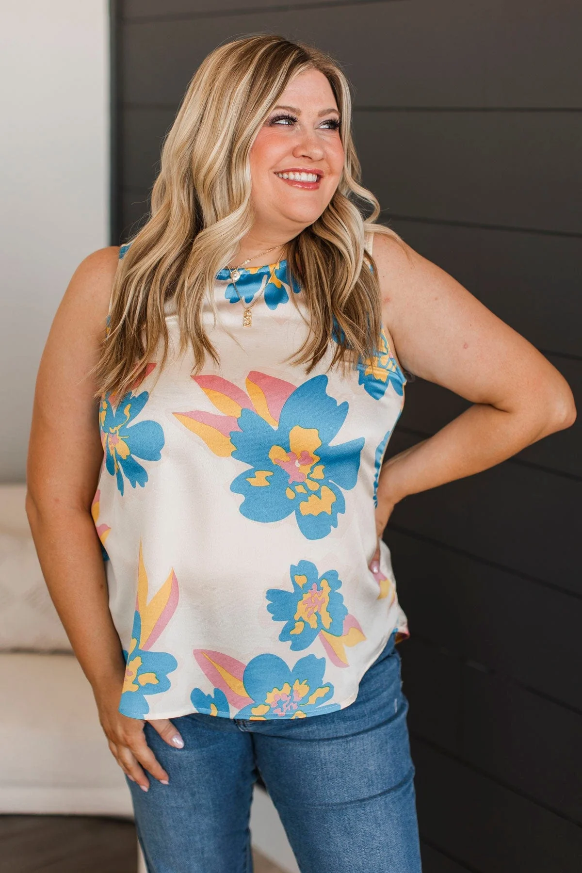 Love Will Come Our Way Floral Tank Top- Ivory - Image 3