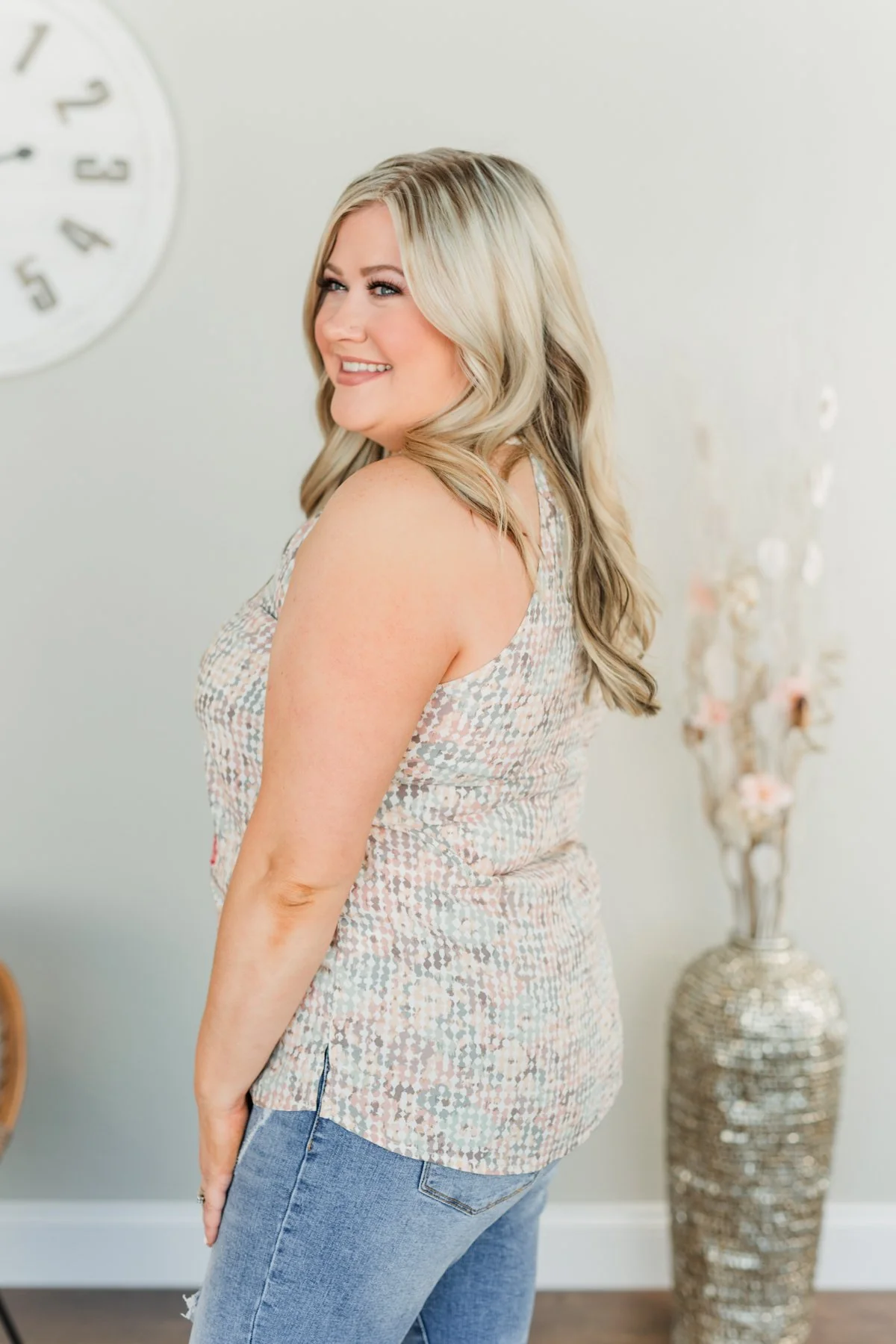 Love Without Limits Embroider Sleeveless Blouse- Neutral Tones - Image 6