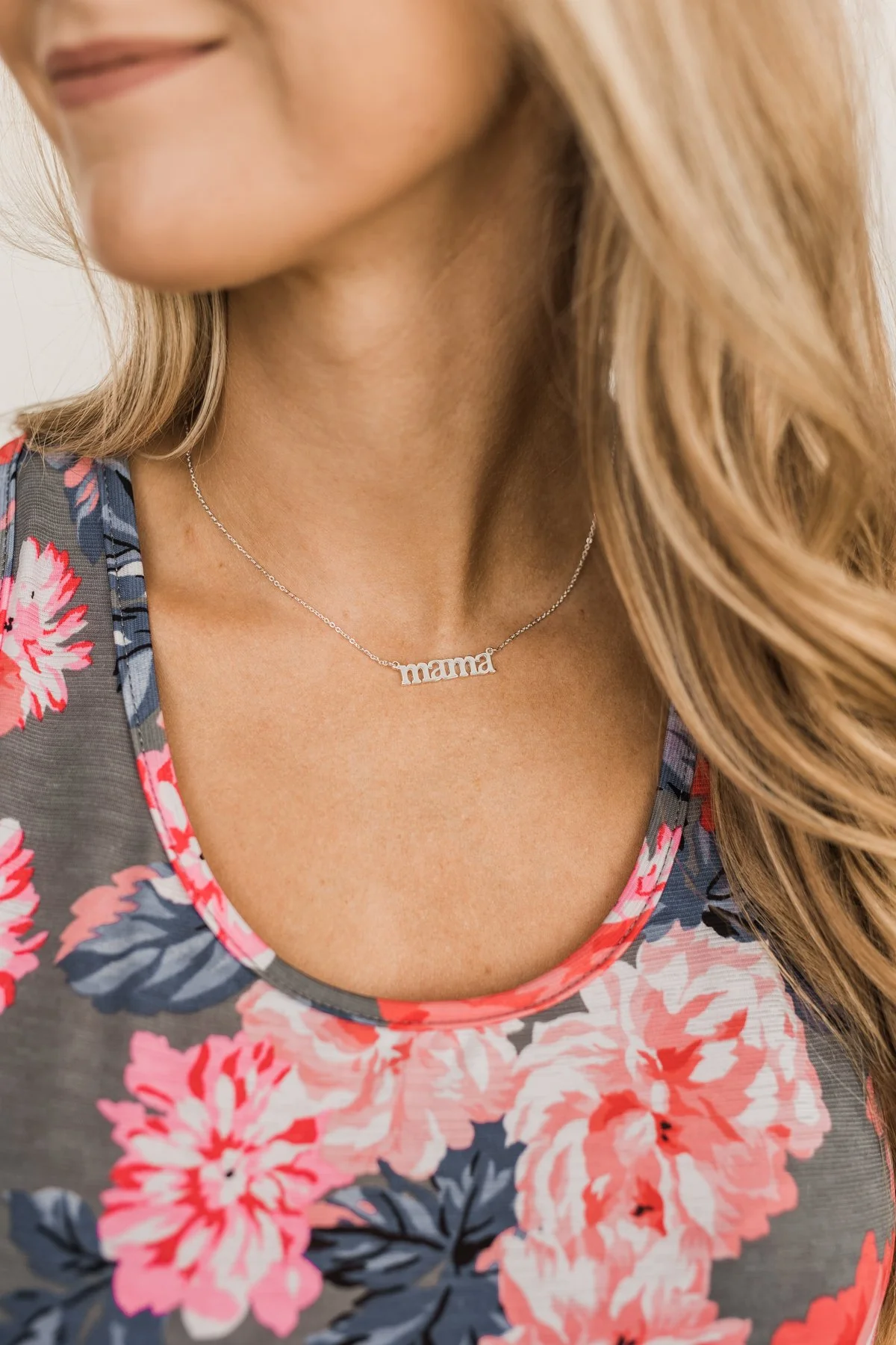 Love You Always "Mama" Chain Necklace- Silver