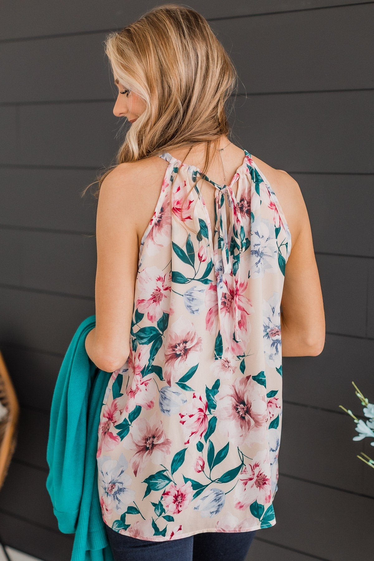 Love You Deeply Sleeveless Floral Top- Cream - Image 8