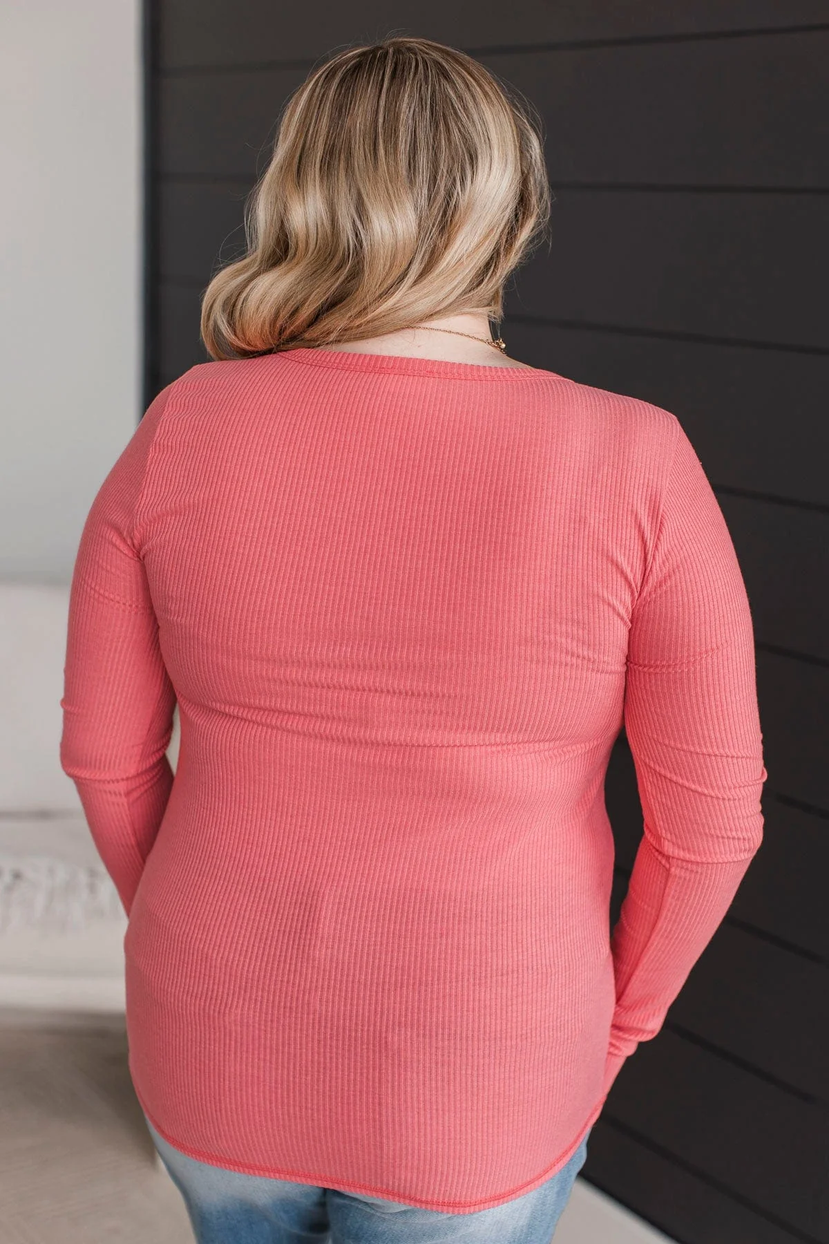 Love You Forever Knit Top- Coral - Image 8
