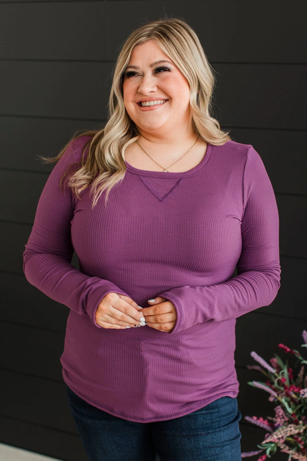 Love You Forever Knit Top- Grape - Image 2