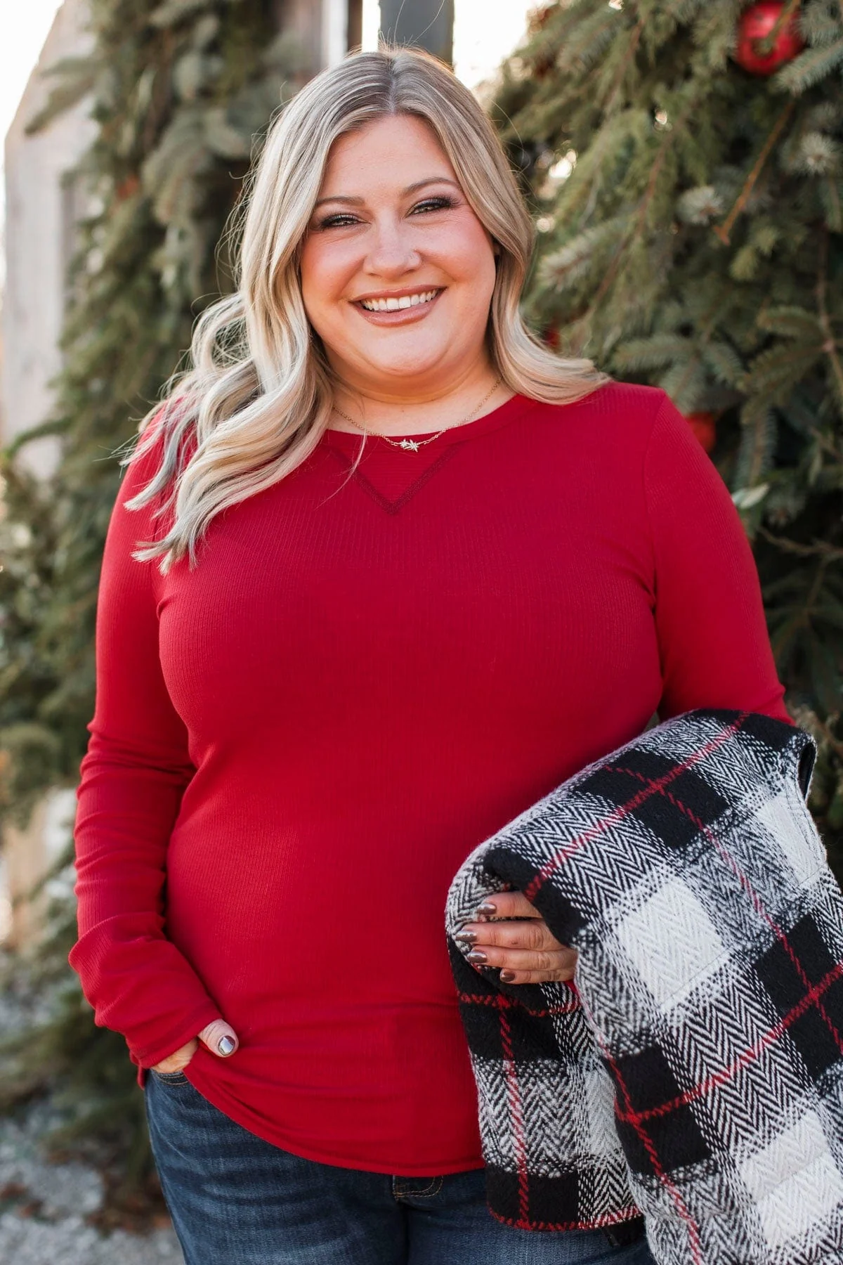 Love You Forever Knit Top- Holiday Red