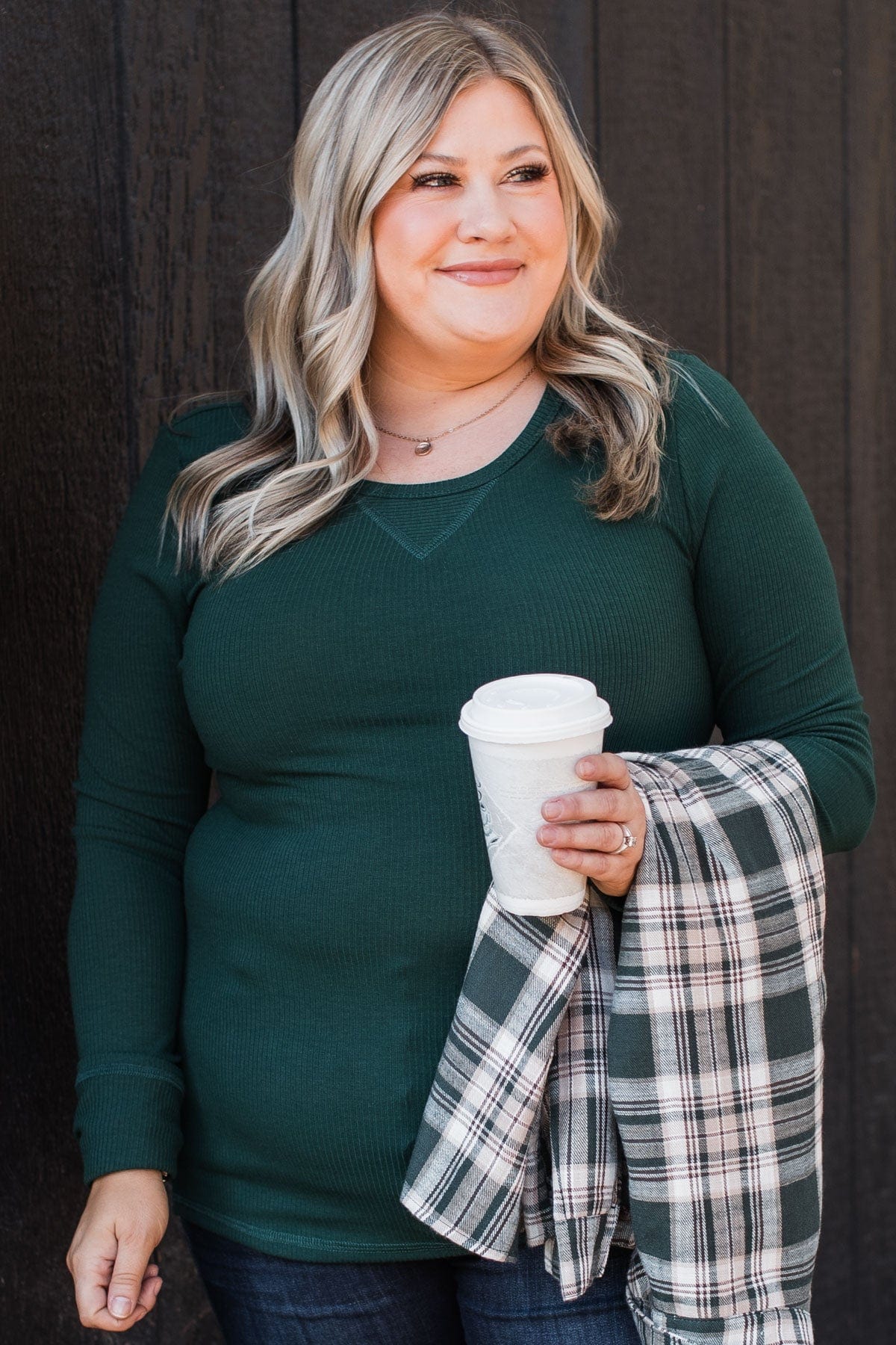 Love You Forever Knit Top- Hunter Green - Image 4