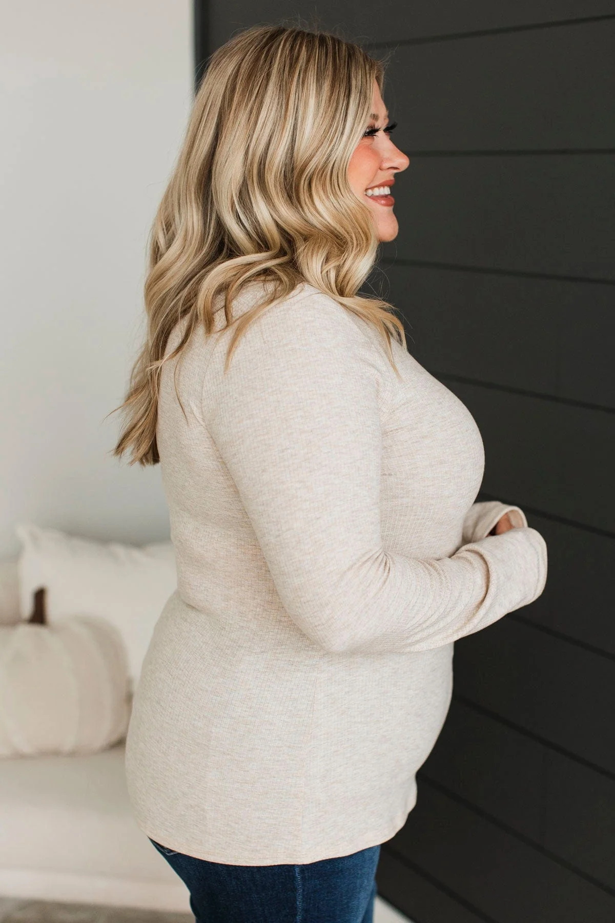 Love You Forever Knit Top- Oatmeal - Image 5