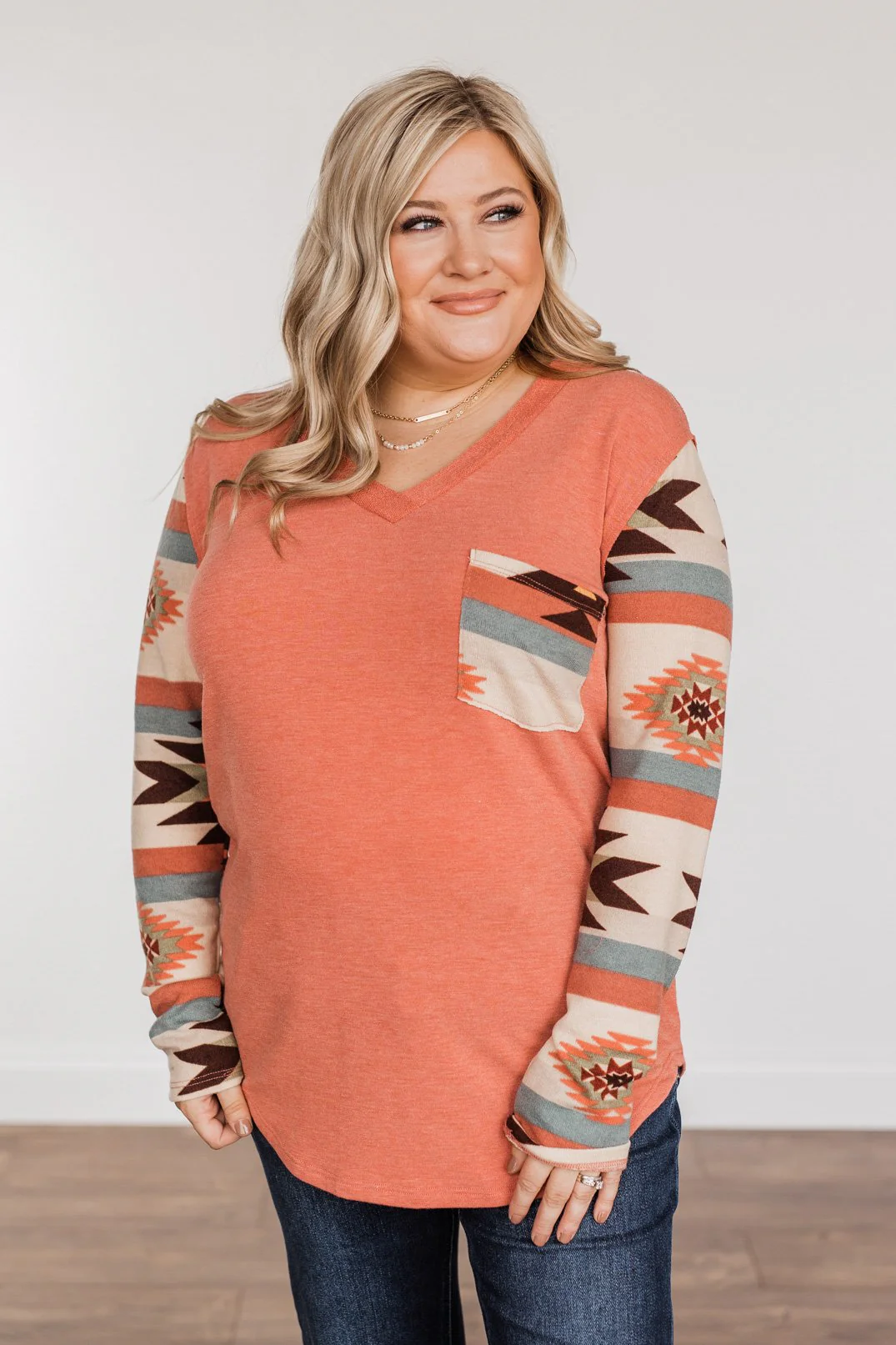 Love You More Aztec Top- Mauve - Image 6