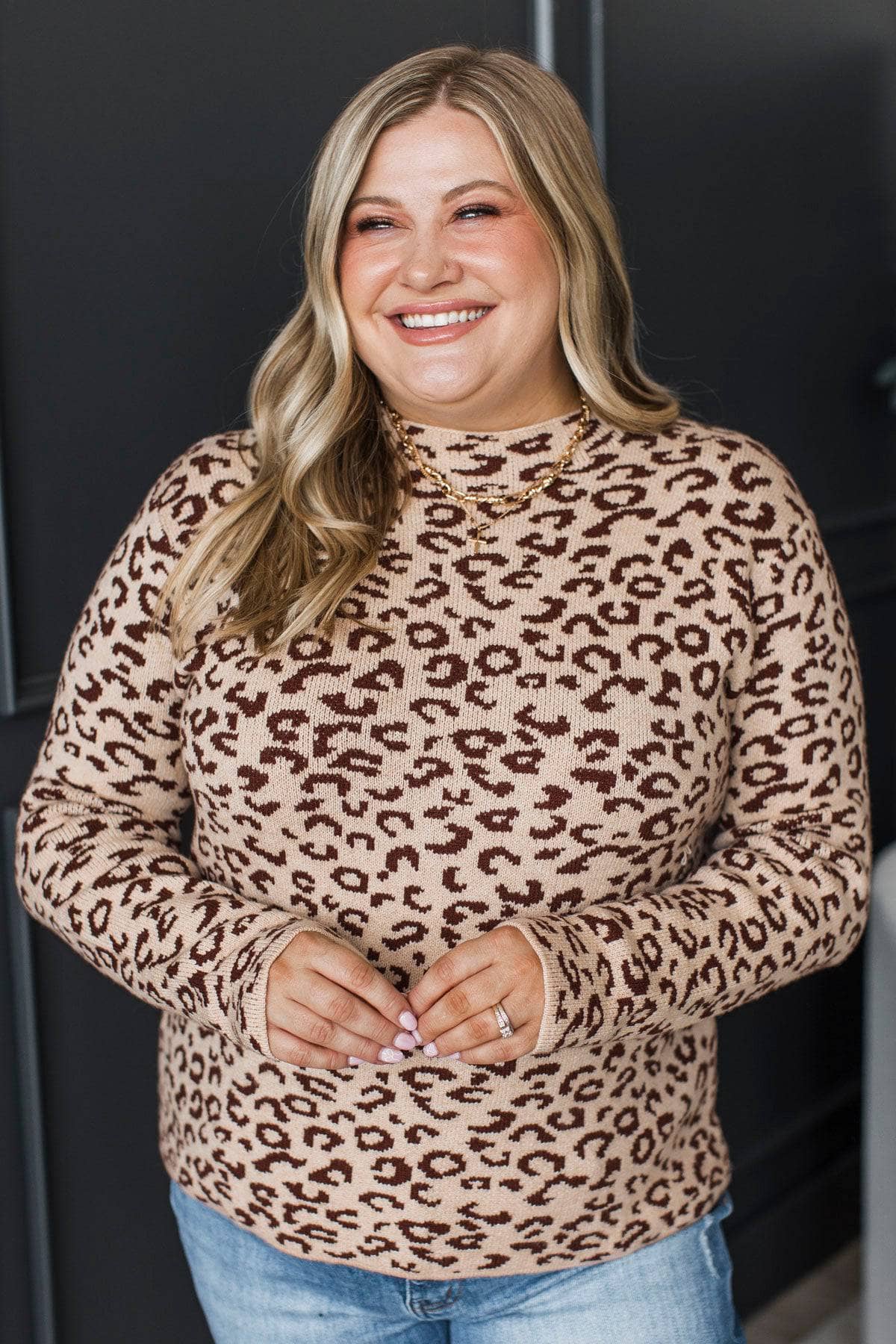 Love Yourself More Knit Sweater- Leopard - Image 3