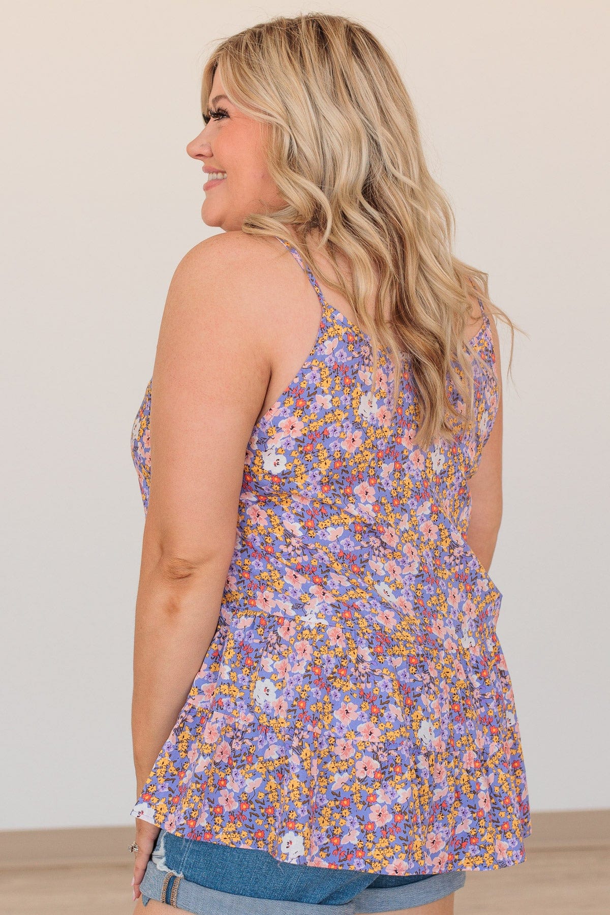 Loveliest Leaves Floral Tank- Dark Periwinkle - Image 10