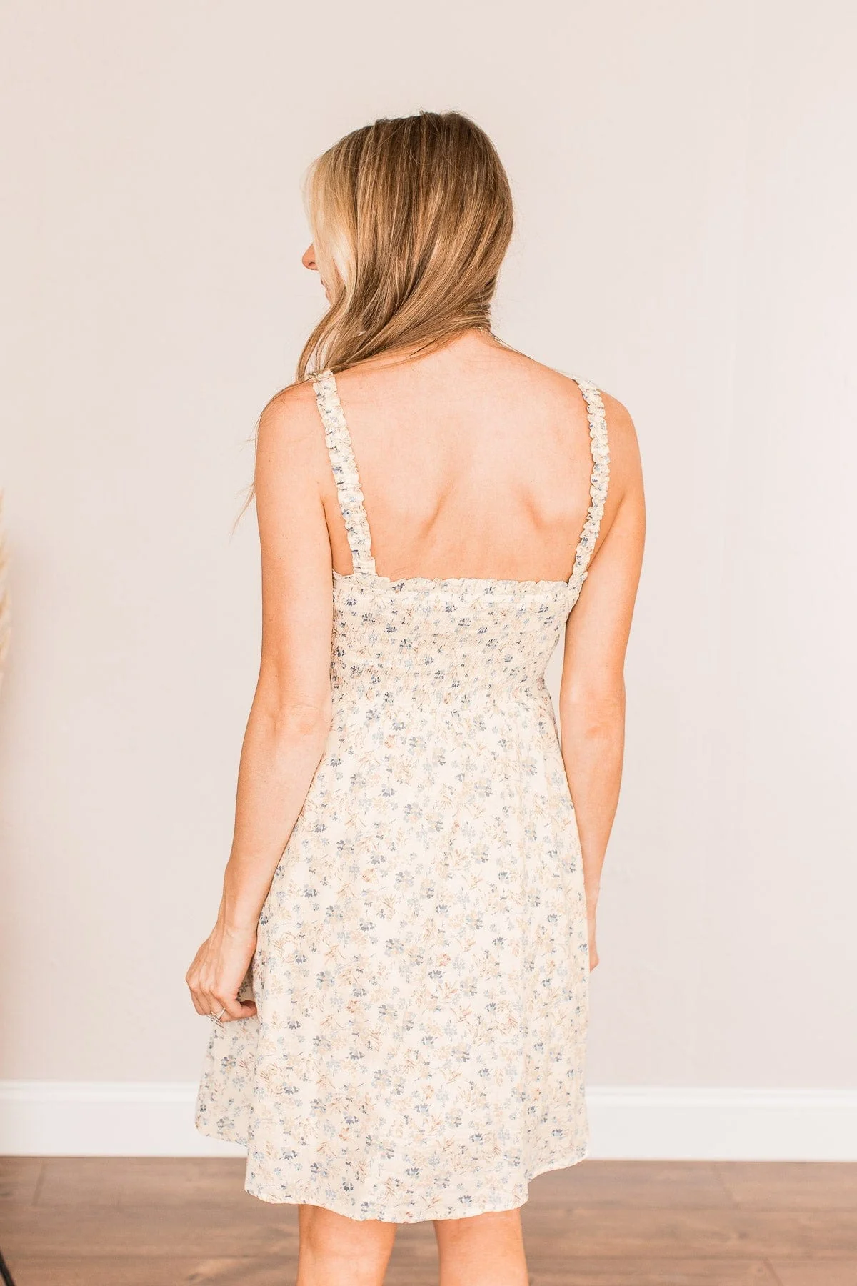 Lovely Bouquets Floral Dress- Chambray - Image 8