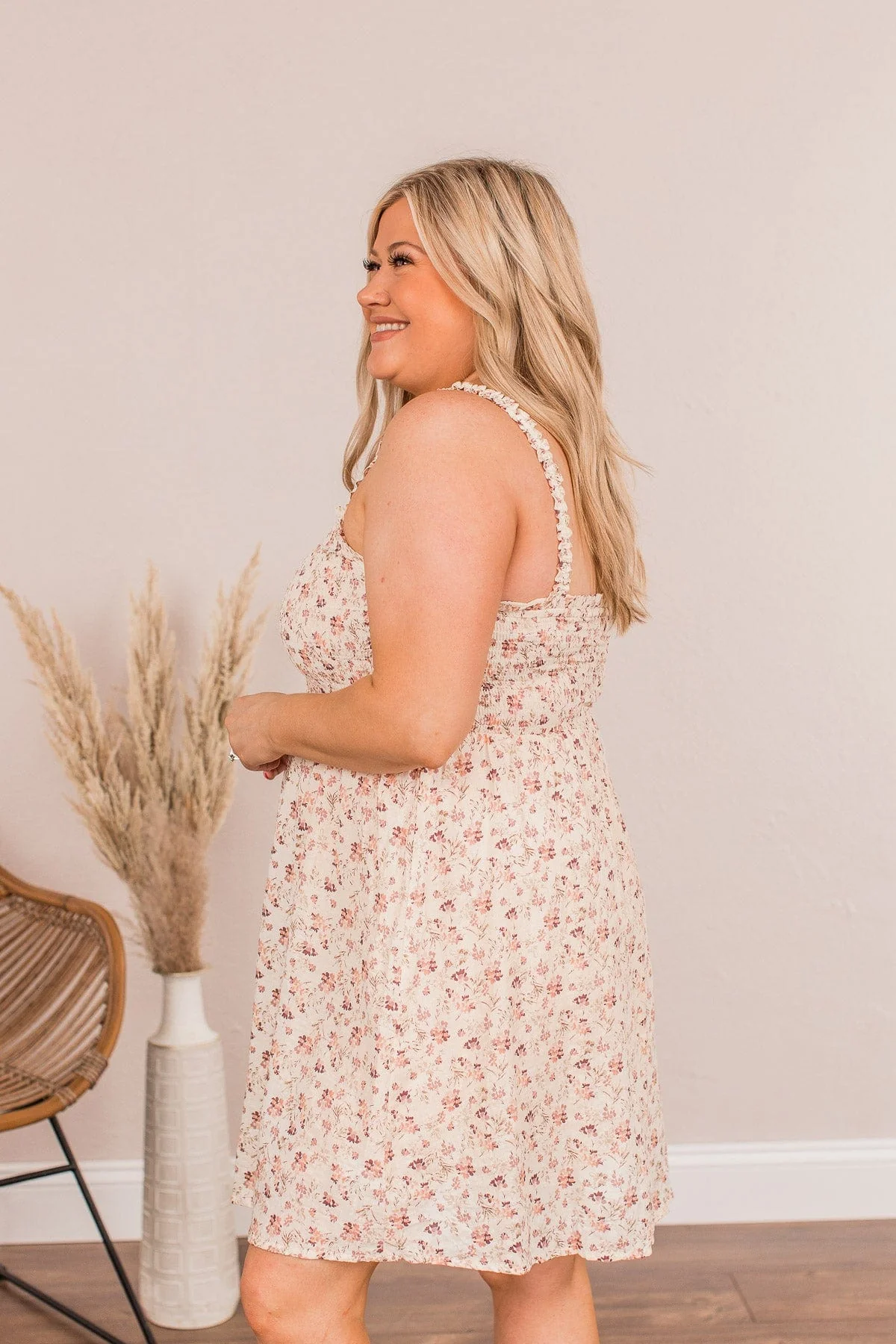 Lovely Bouquets Floral Dress- Cream - Image 7